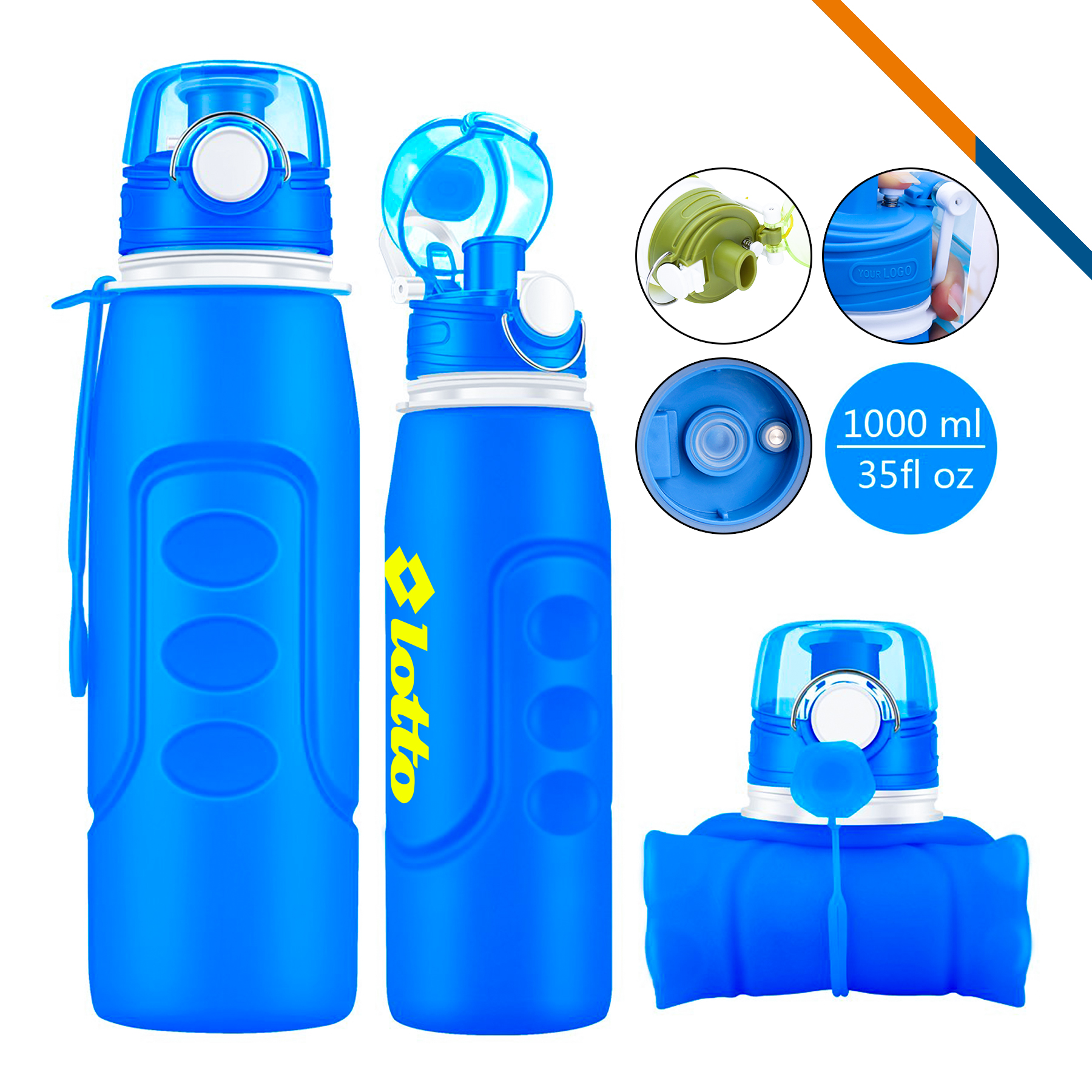 H2O Collapsible Water Bottle X-LG (1000ml) 5