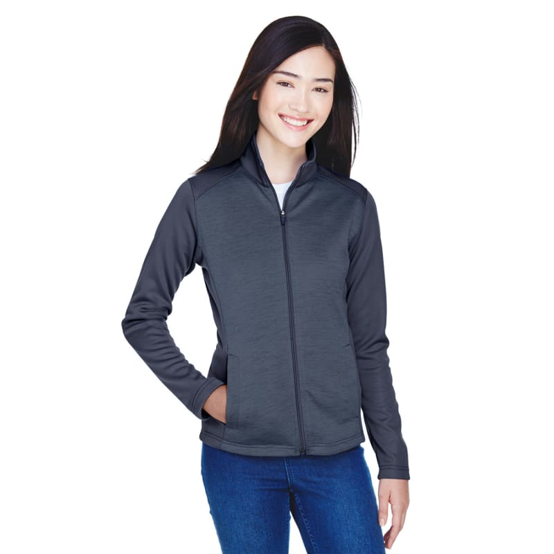 Devon & Jones Ladies' Newbury Colorblock Mélange Fleece Full-Zip 2