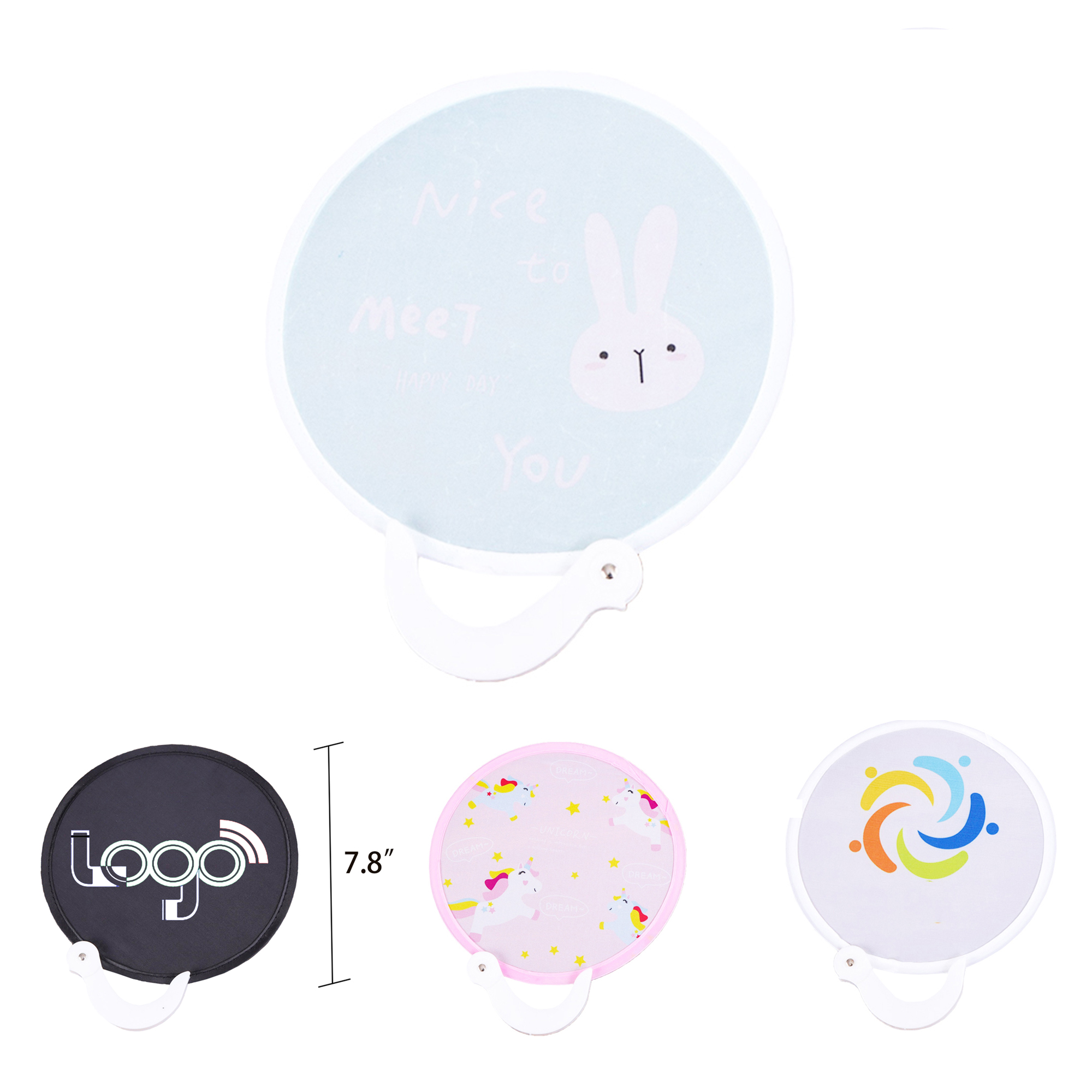 Shrink Portable Folding Cloth Round Fan 2