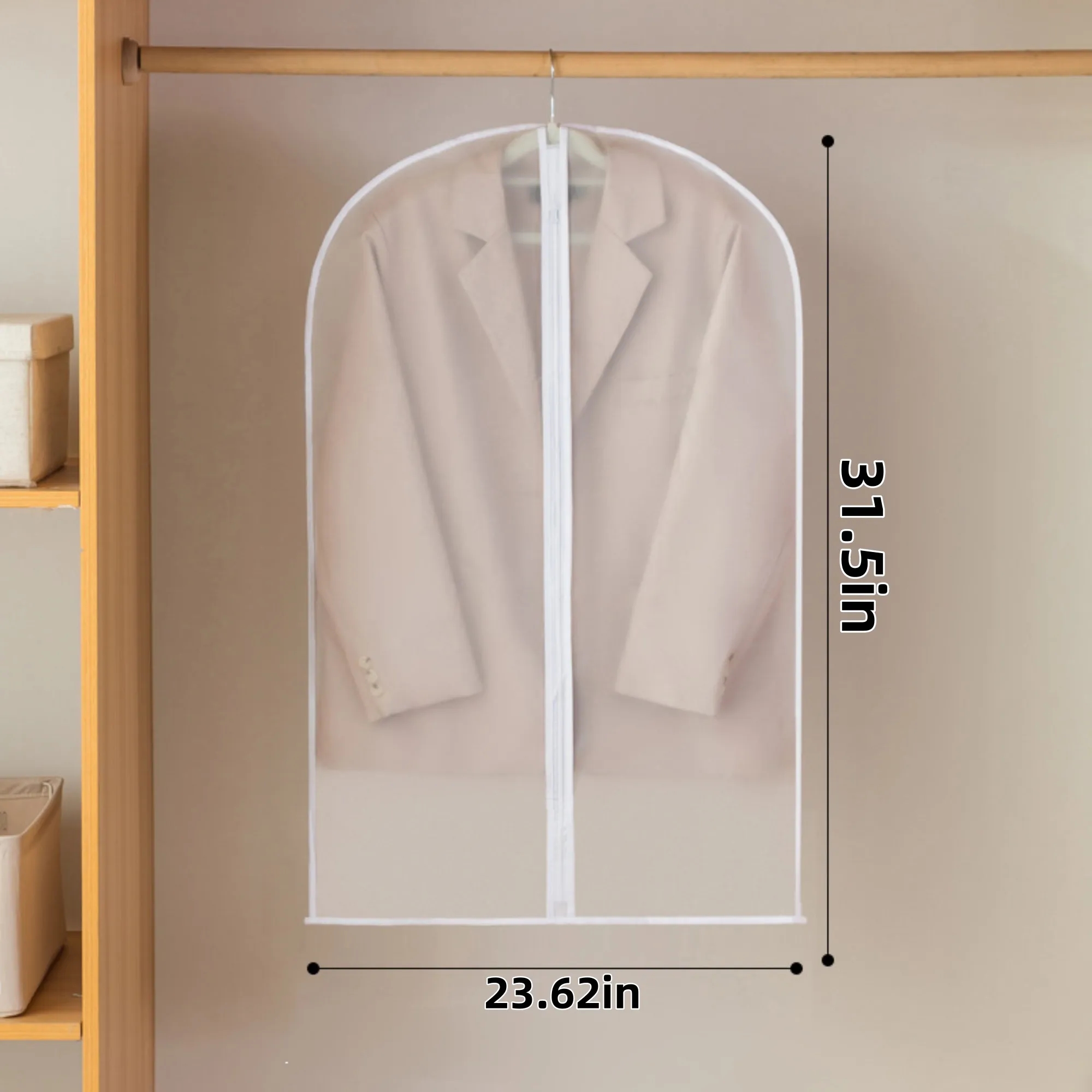 Translucent PEVA Garment Protector/Garment Bag with Zipper 5