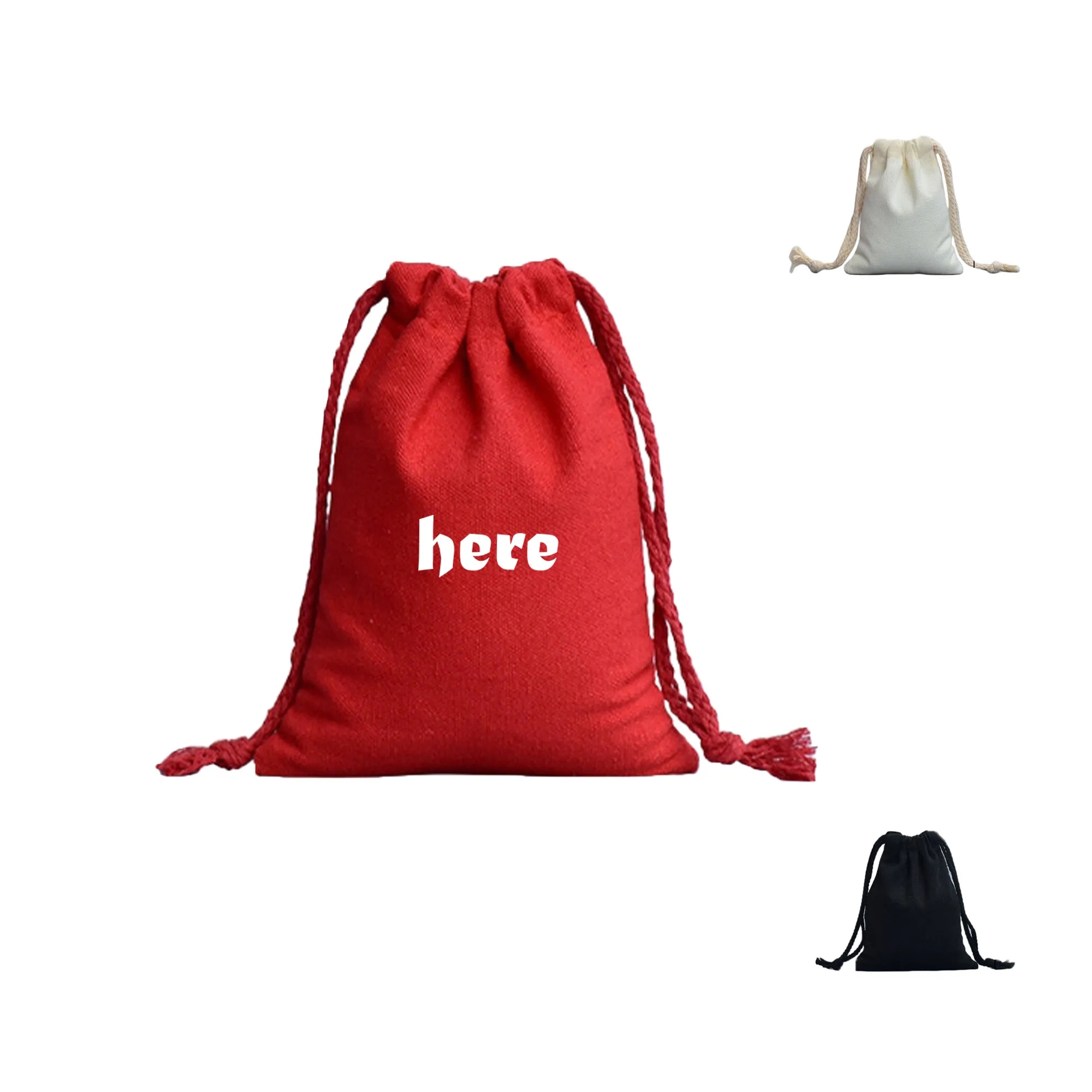Durable Canvas Drawstring Pouch Bag