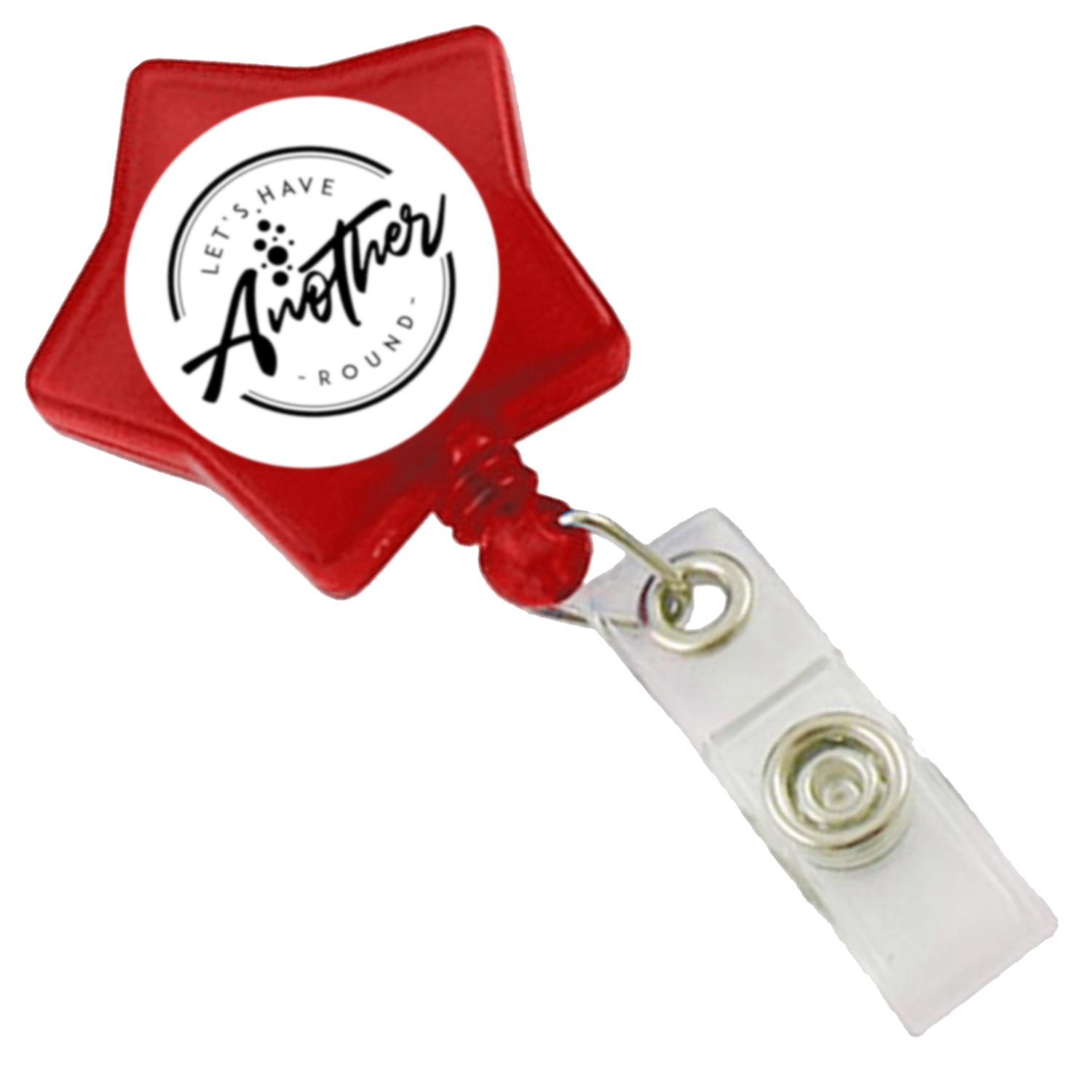 Star Shaped Retractable Badge Reel w/ Belt Clip backing 3