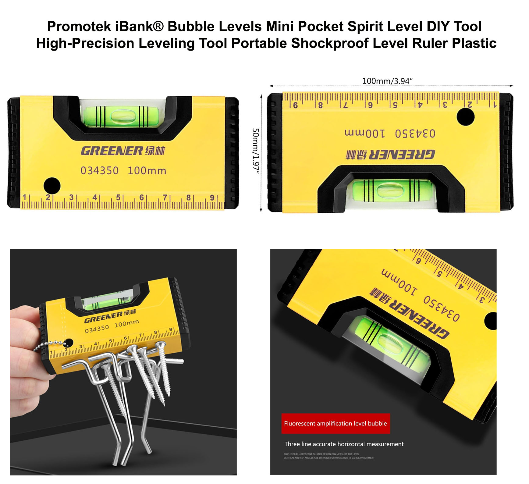 iBank ® Bubble Levels Mini Pocket Spirit Level DIY Tool 2