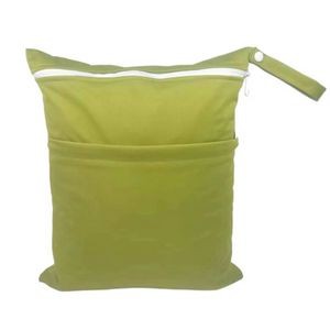 Wet Dry Bags with Two Zippered Pockets for Baby Diapers 17