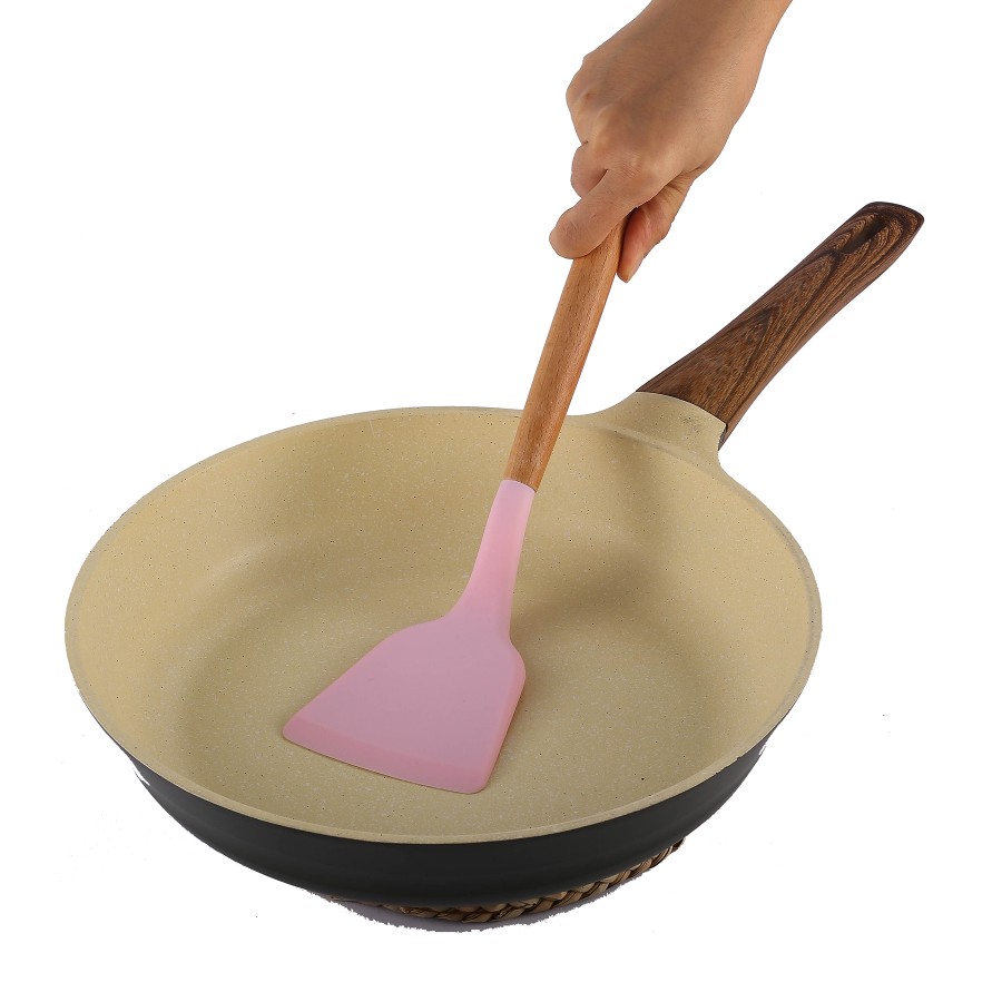 Silicone Cooking Or Serving Utensil With Wooden Handle 6