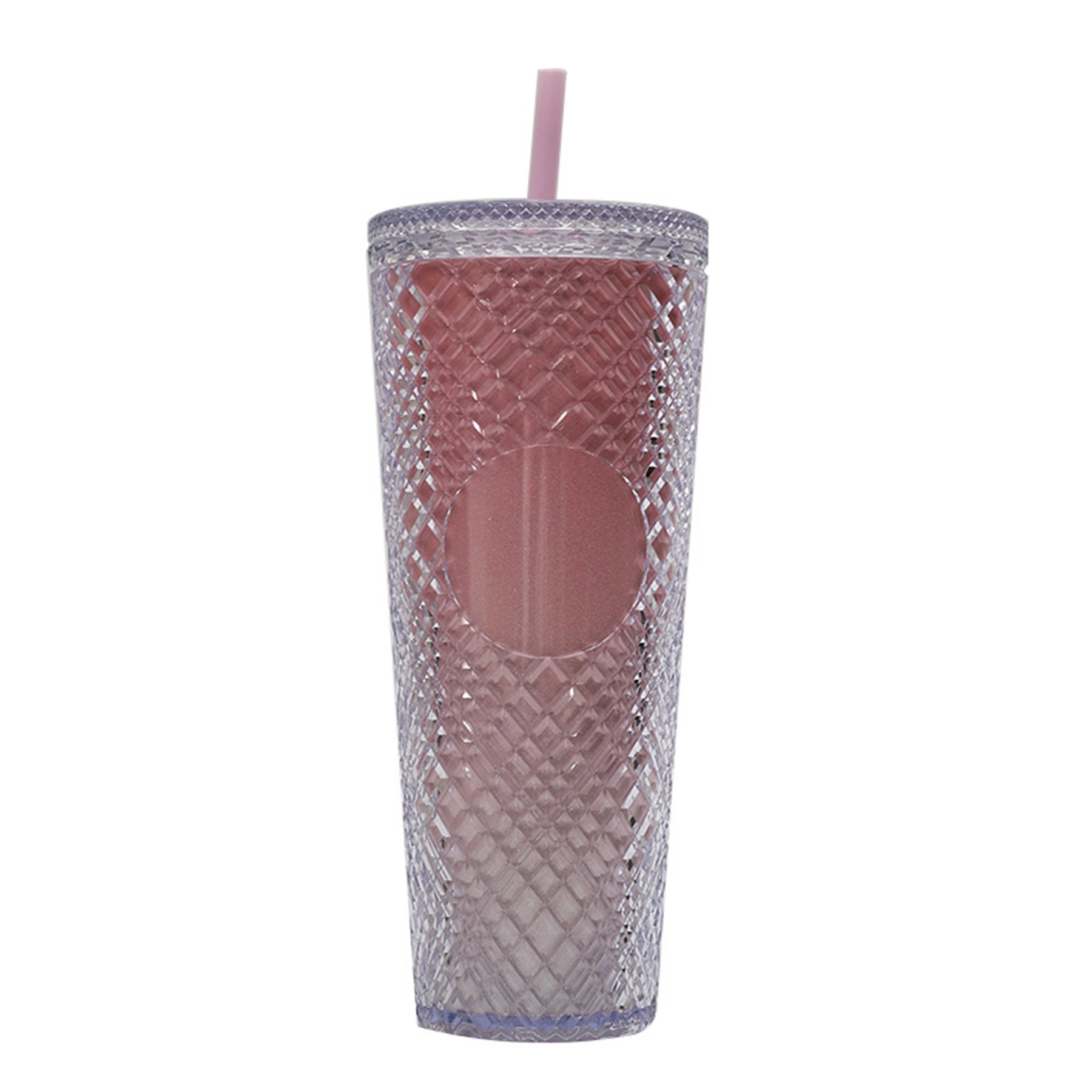24 Oz. Plastic Double Wall Coffee Tumbler with Straw 13