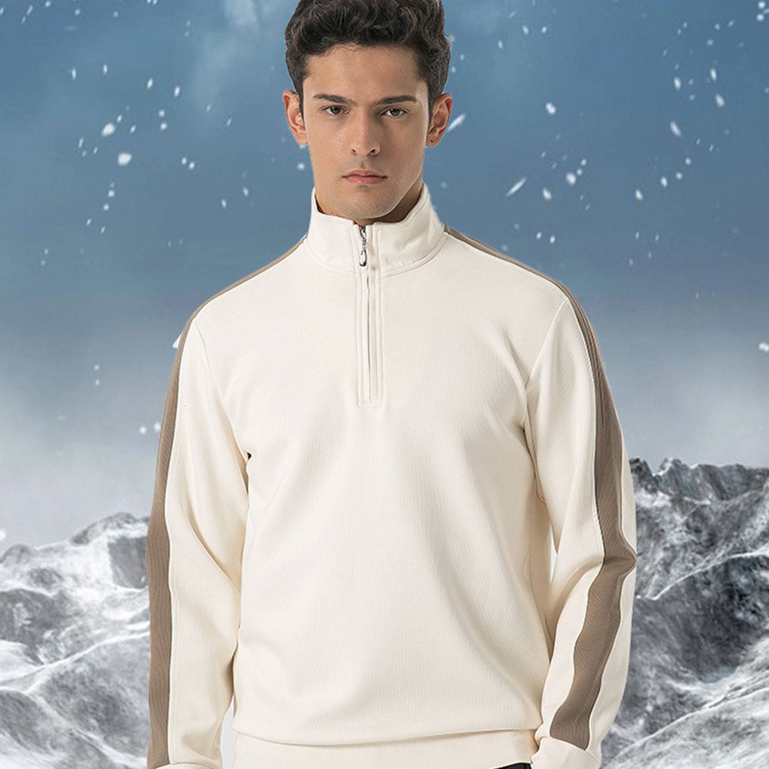 Half zip stand collar sweatshirt, custom hoodie or sweatshirt with logo imprint 4