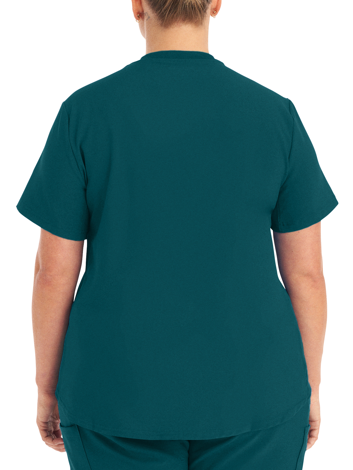 Landau - Forward - Women's Two-Pocket Shirttail Hemline V-Neck Top 44
