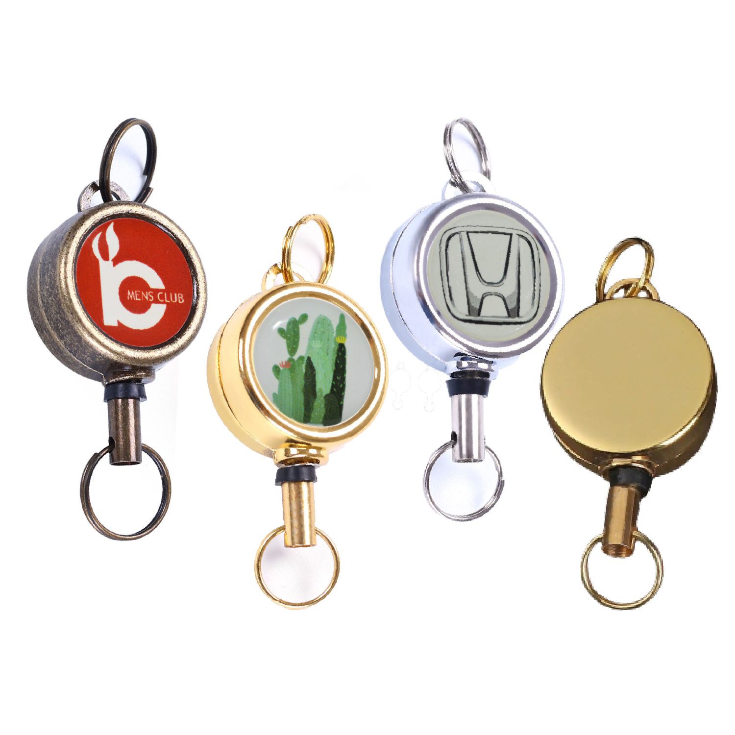 Metal Zinc Alloy Round Badge Reel w/ Keyring 3