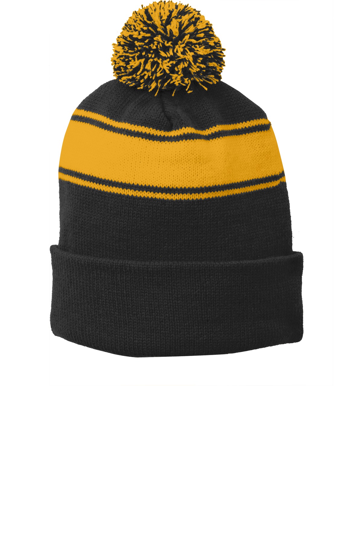 Sport-Tek Stripe Pom Pom Beanie. STC28 17