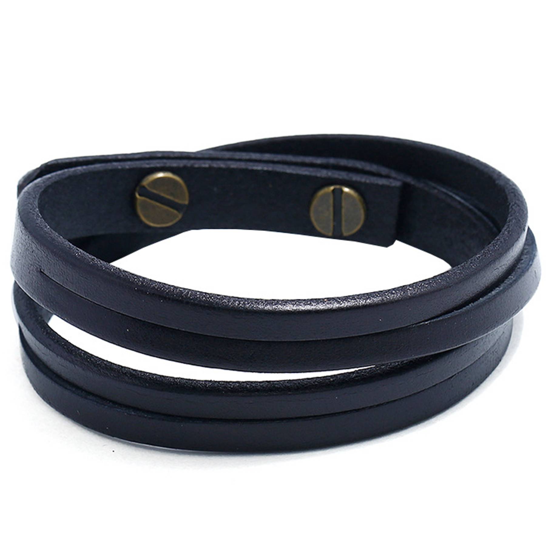 PU Two circles of cowhide men's bracelet 3