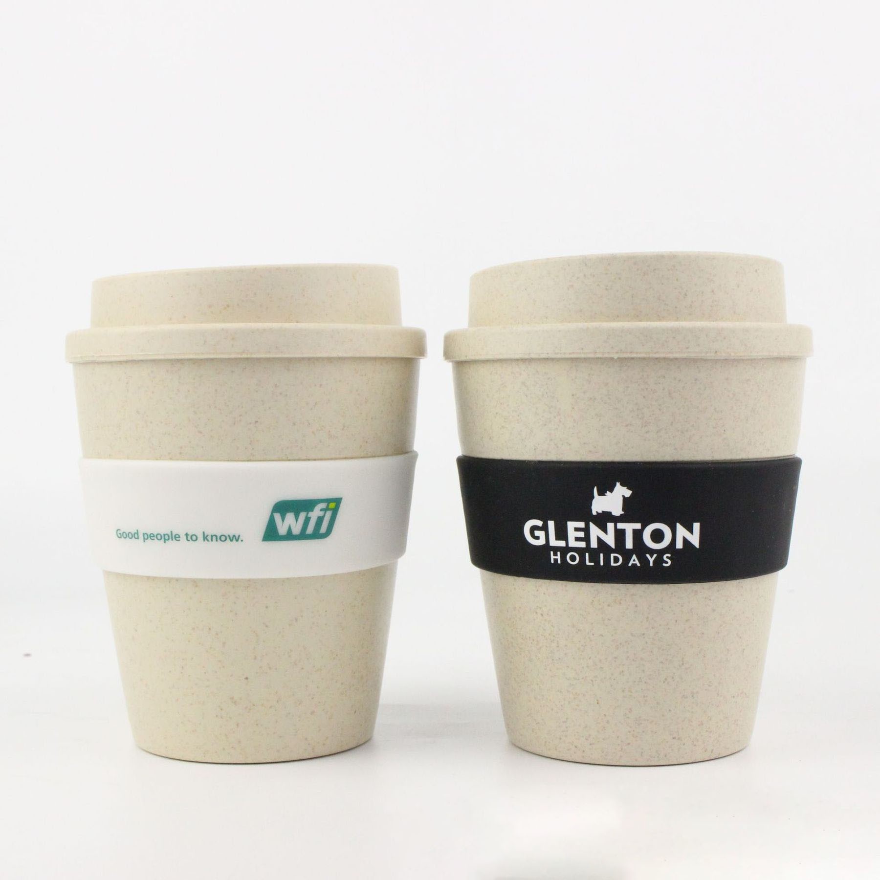 12 Oz. Bamboo Takeaway Coffee Cup With Lid & Spill Stopper 3