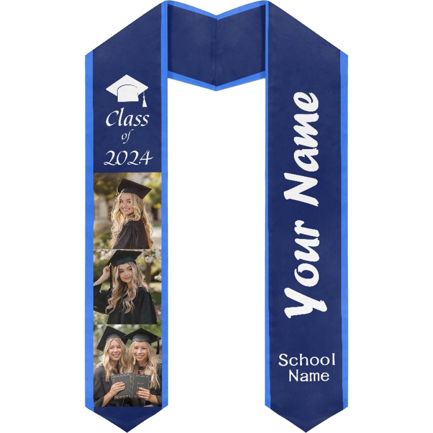 37" Custom Wearproof Graduation Stole Sash w/ Name & Photo 10