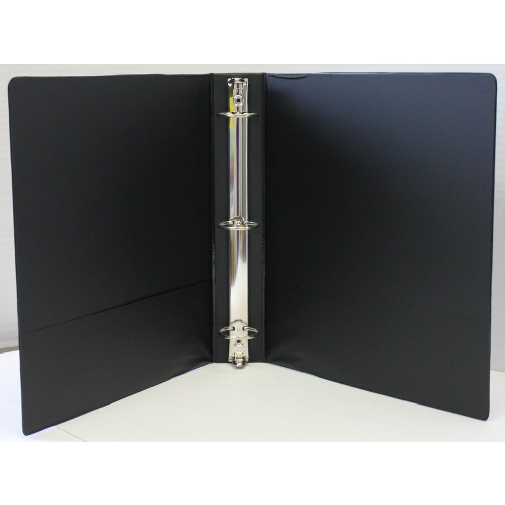 1.5" 3-Ring Binders - Black 2 Pockets 1