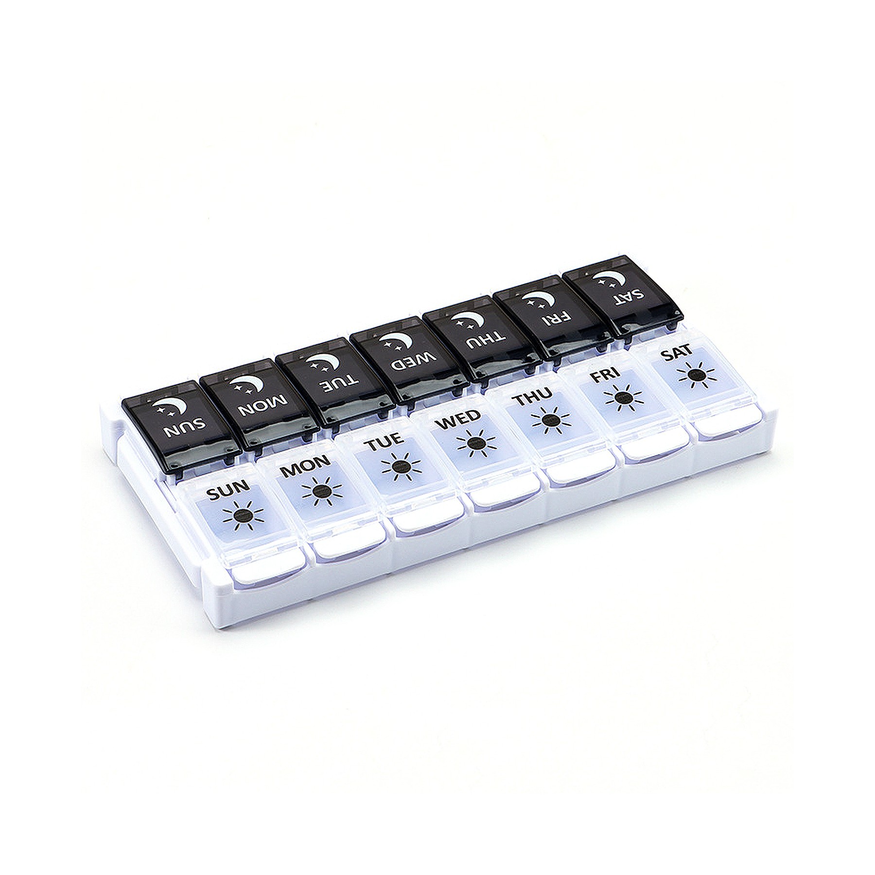 Double Row Pill Storage Box With Push Button Pop-Up Design 6