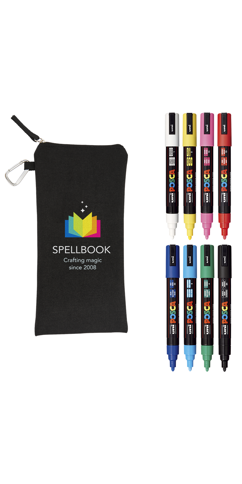 POSCA 8 Piece Basic Marker Set with Bag - Medium 19