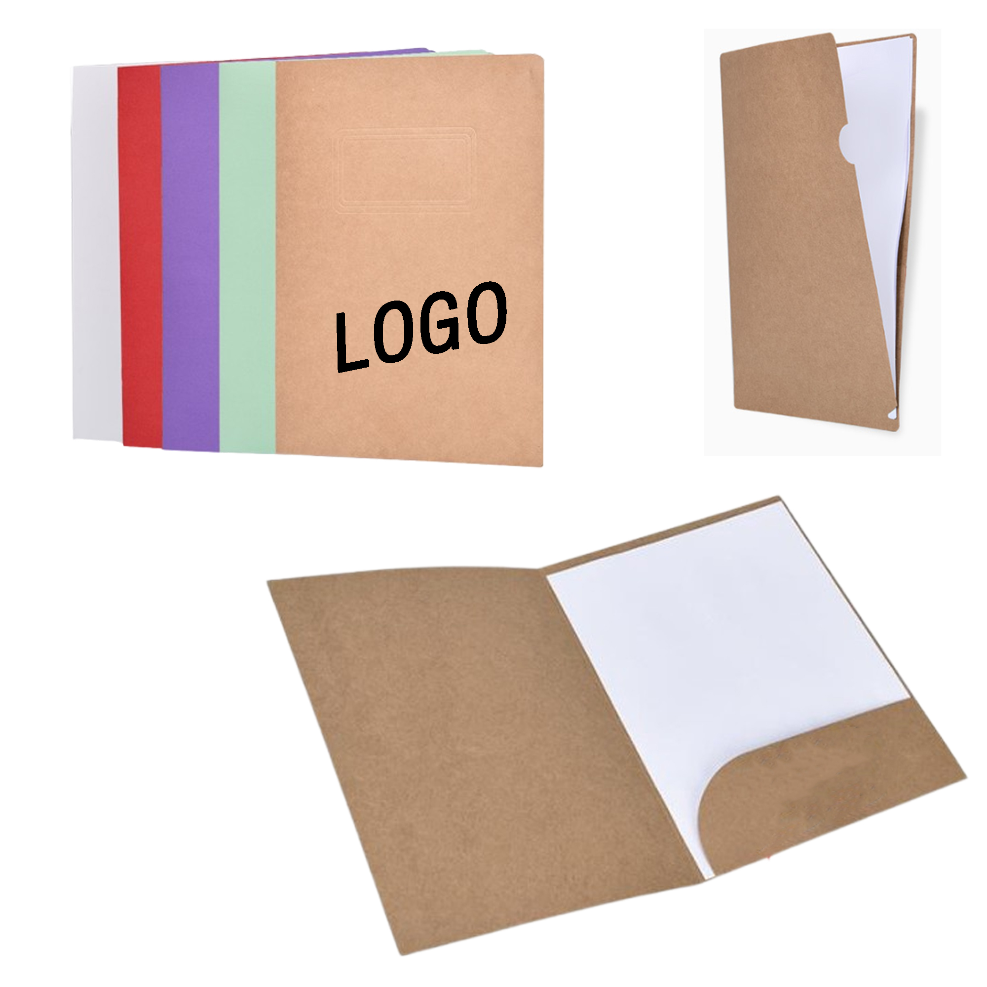 MOQ 100pcs A4 Duty Paper Pockets File Folder 4