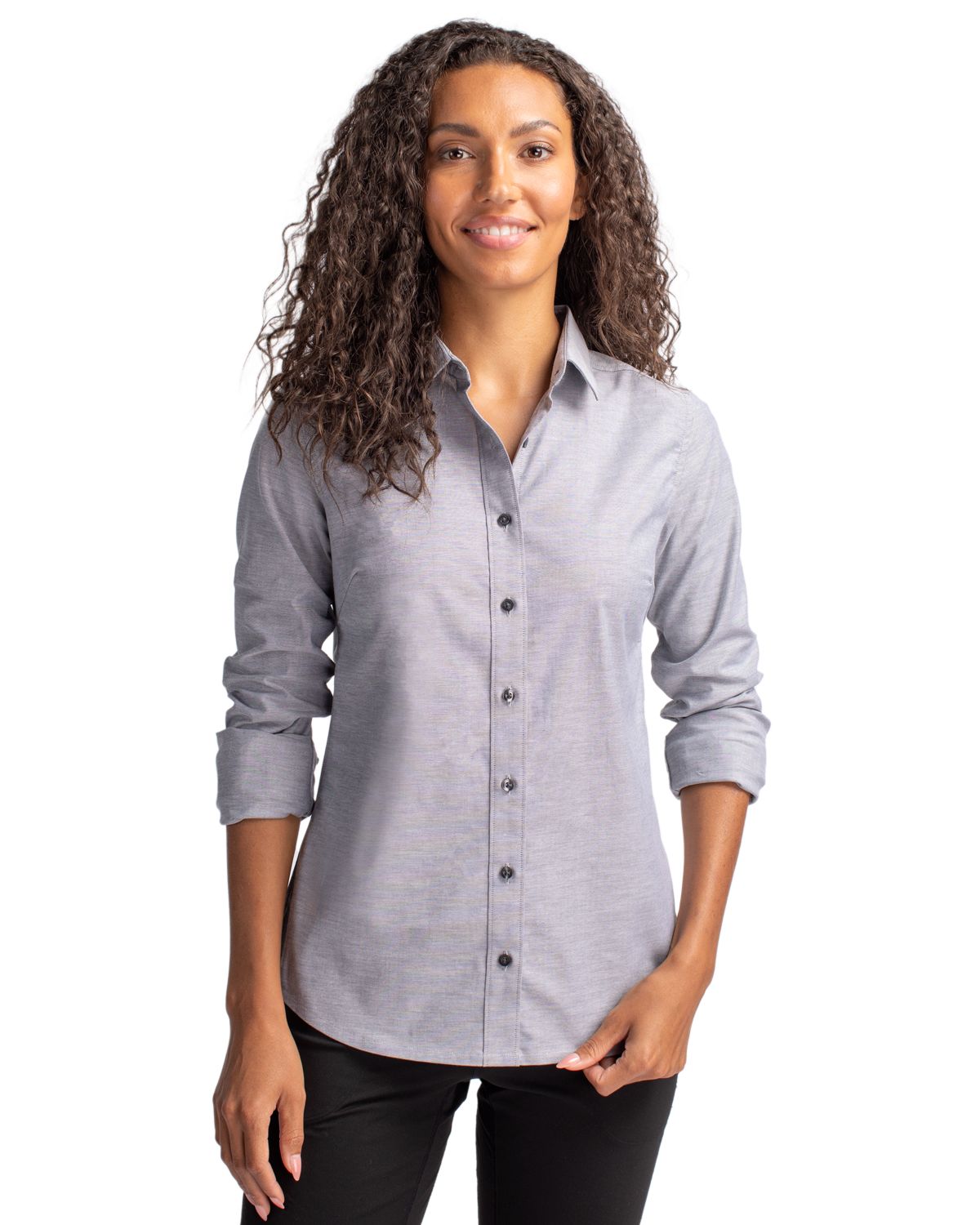Stretch Oxford Womens Long Sleeve Dress Shirt