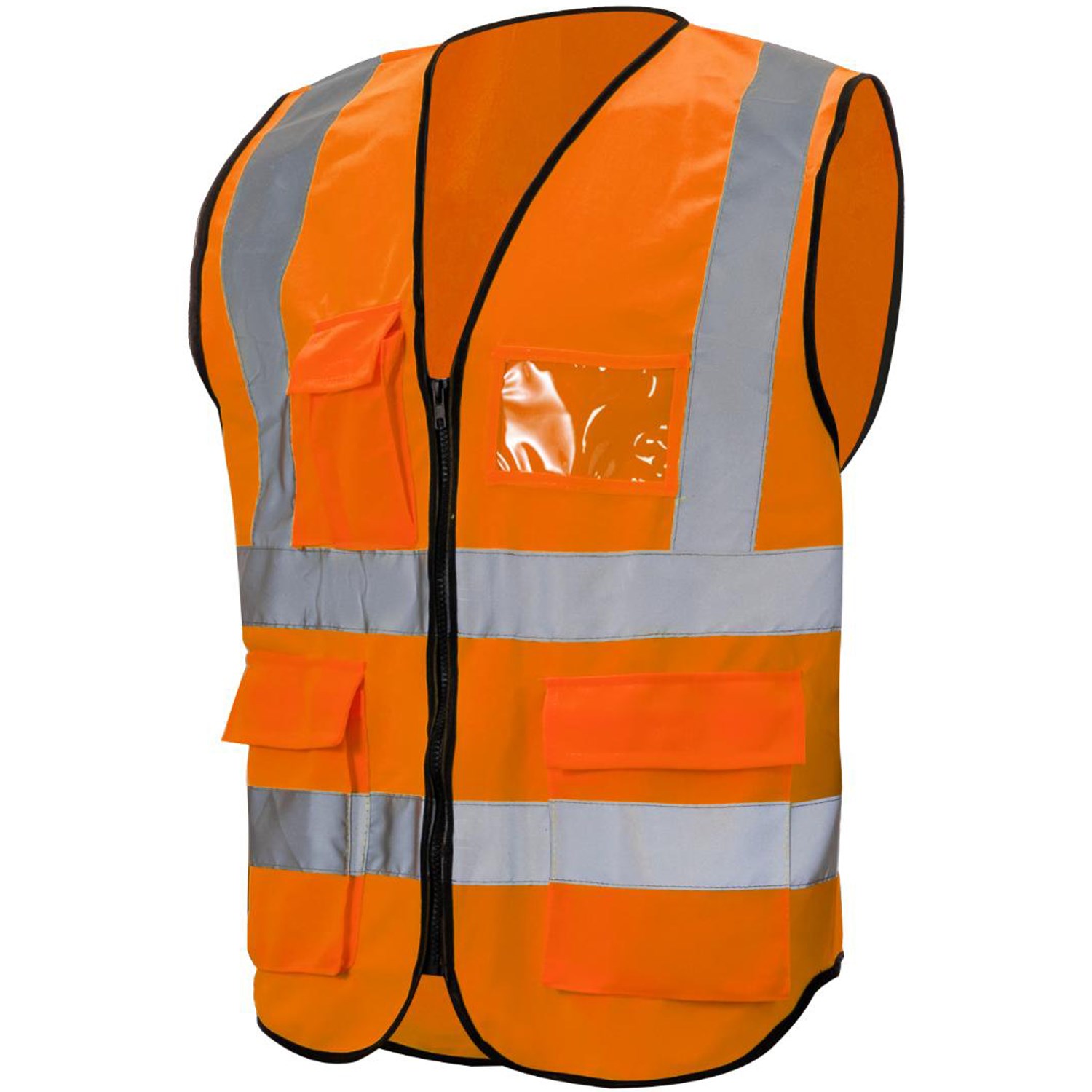 3.8oz. Knitted Class 2 Double Band Reflective Tape Safety Vest with 4 Pockets 3