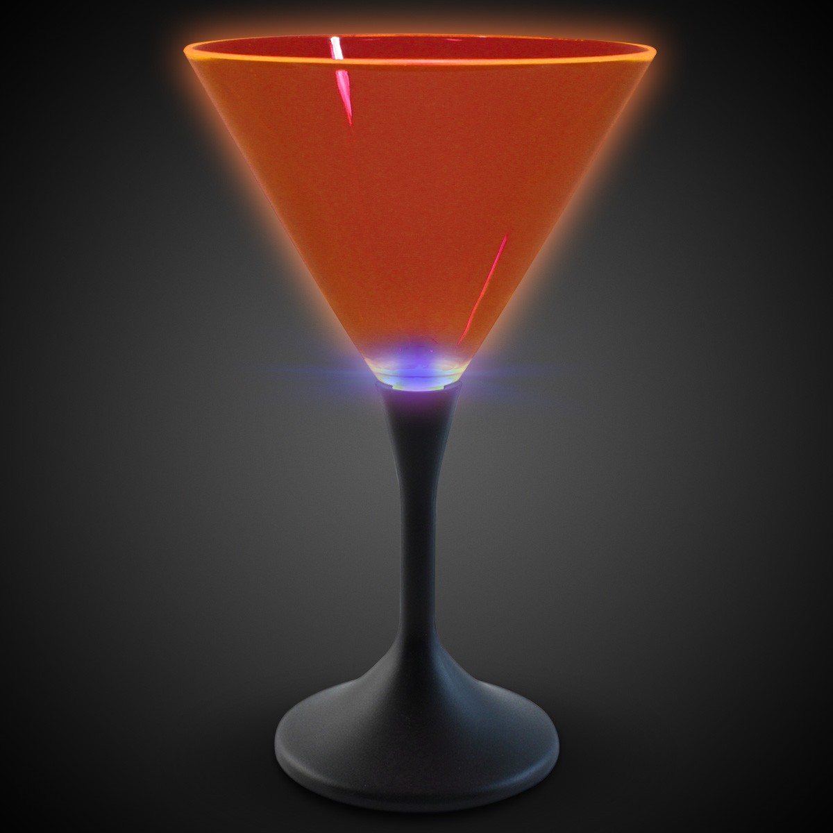 Orange Neon LED Martini Glasses(Laser Engraved) 3