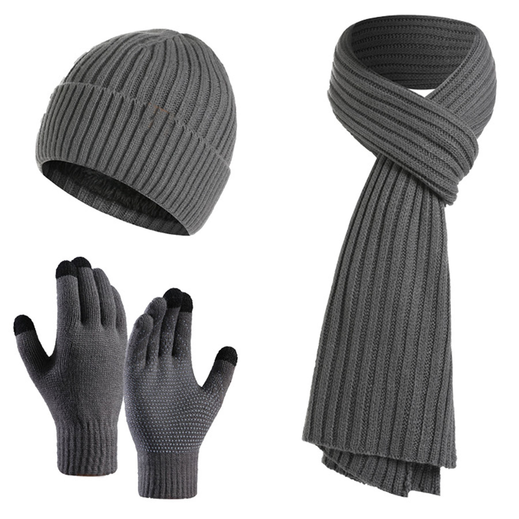 Knit Scarve Glove Hat Set 3