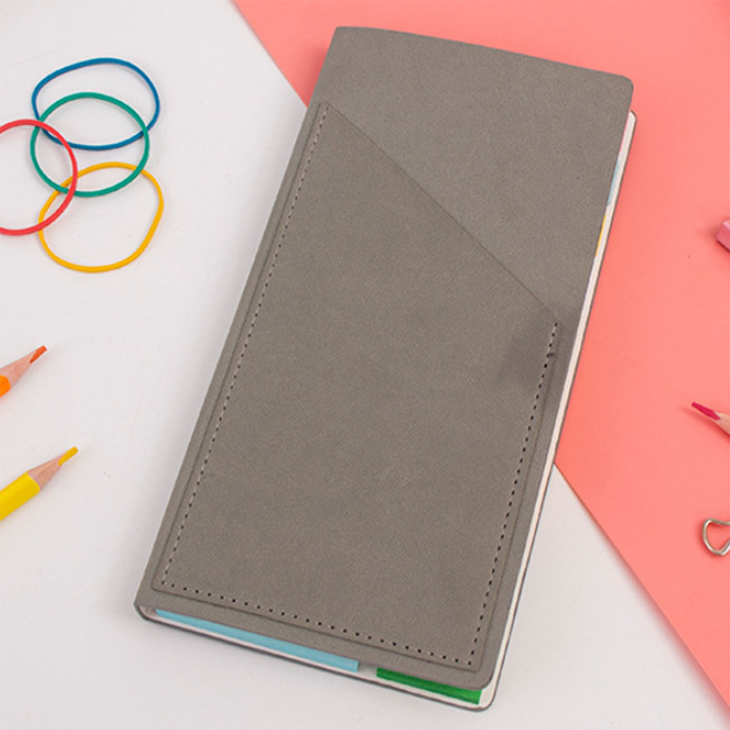 7" x 4" PU Leather Portable Business Office Sticky Notebook 5
