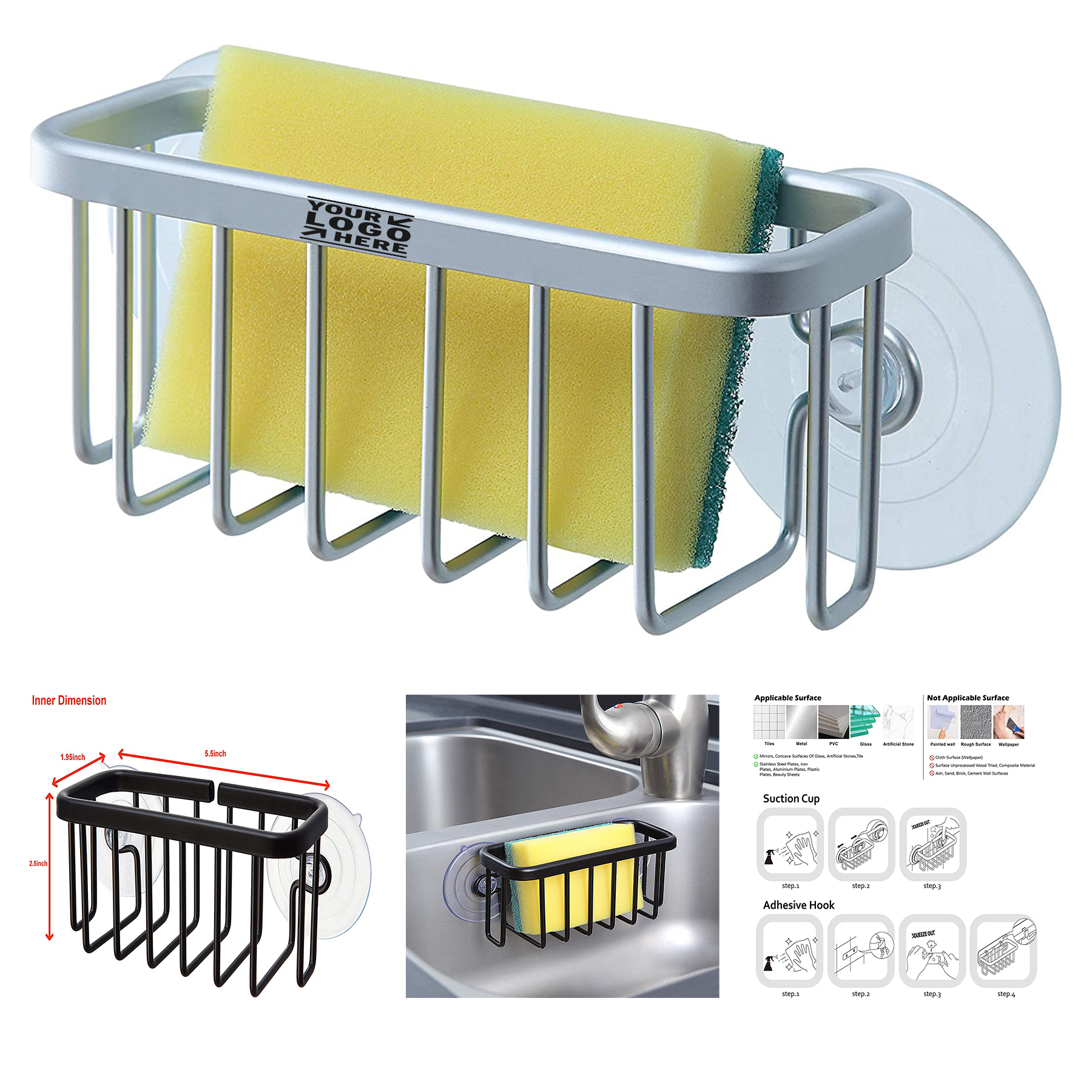 NeverRust Kitchen Sink Suction Holder 1