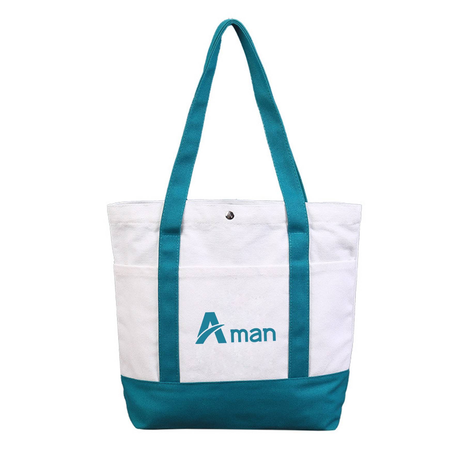 Two-Tone Accent Gusseted Tote Bag, custom tote bag with logo imprint 1