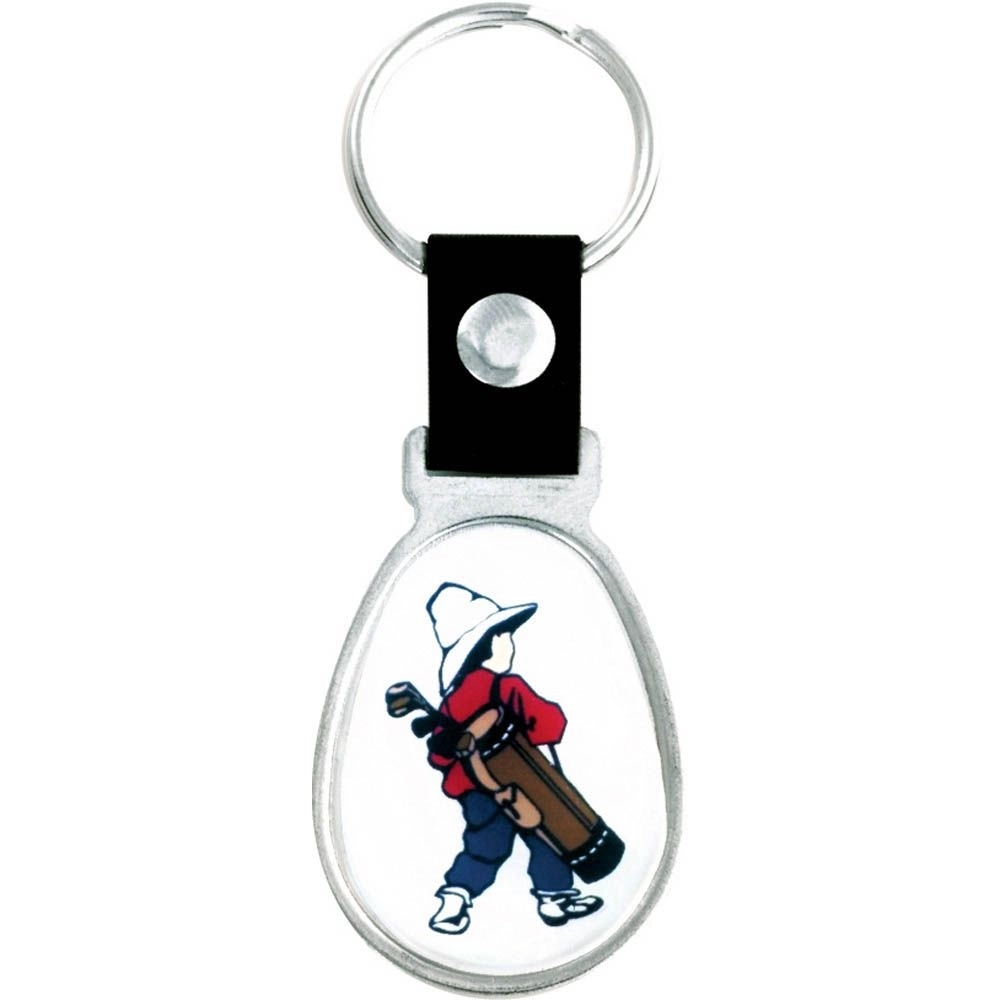 1 3/8" Silver Teardrop Keychain 1