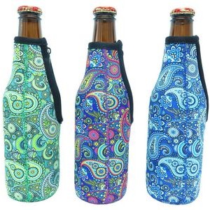 300Ml Neoprene Beer Bottle Holder With Zipper, custom koozie with logo imprint 2