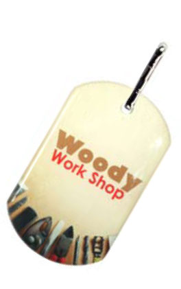 Dog Tag pendant on Zipper Pull (Single Sided)