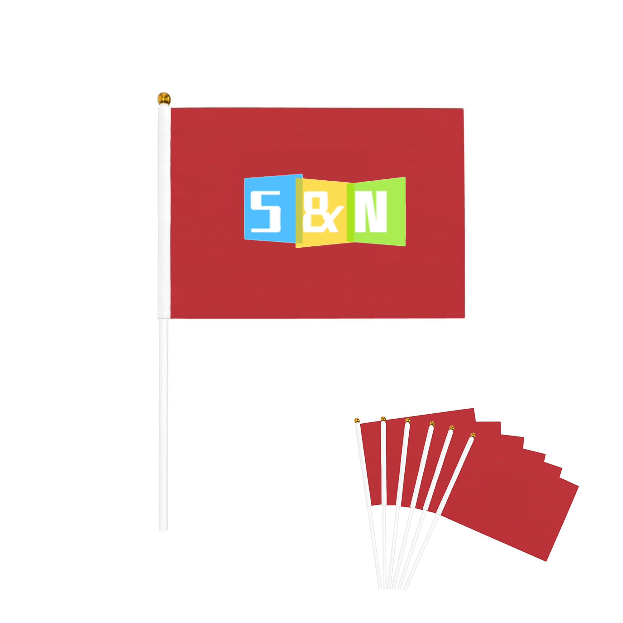 Full Color 8.3 Inch Polyester Hand Flag 2