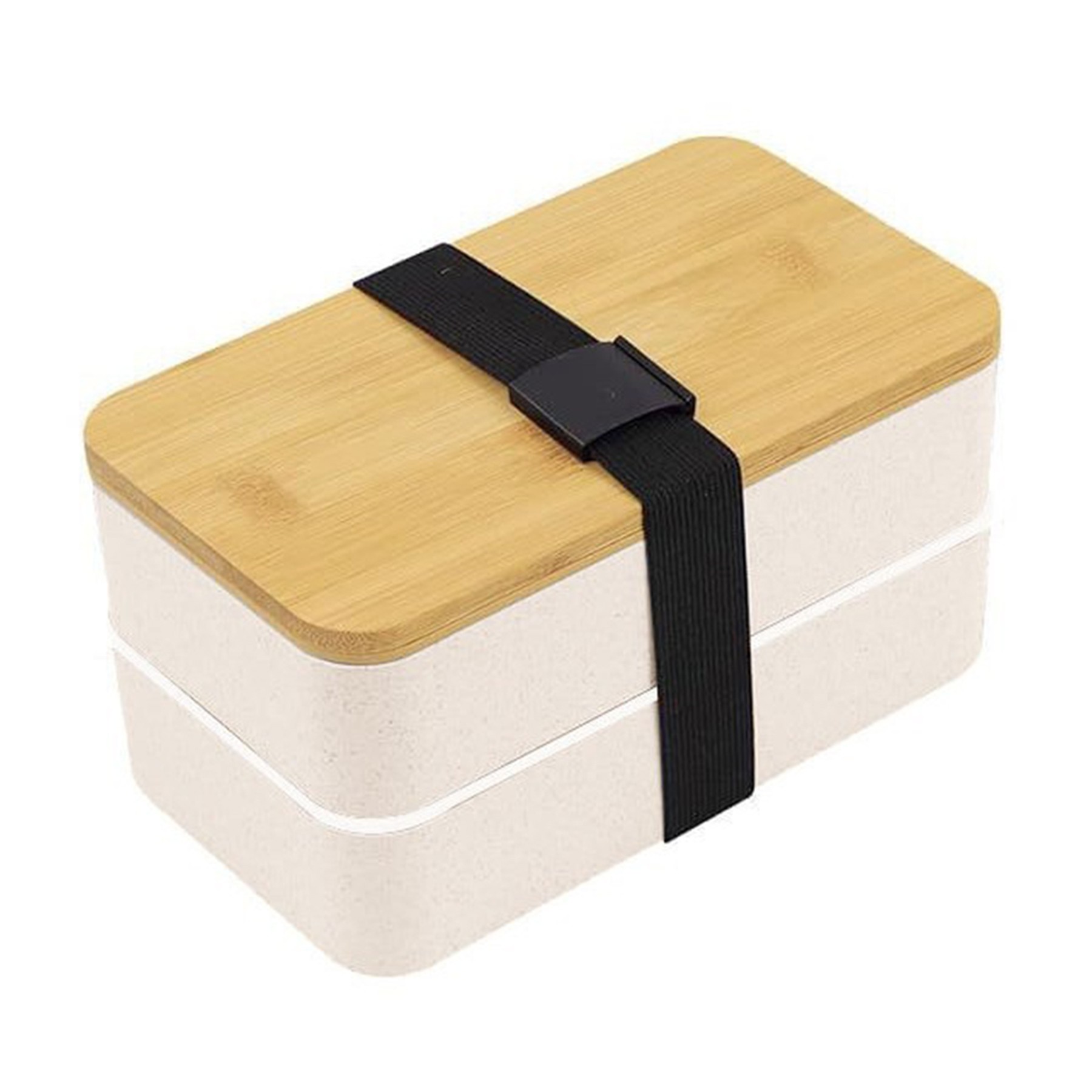 Double Decker Lunch Box With Bamboo Lid And Utensils 2