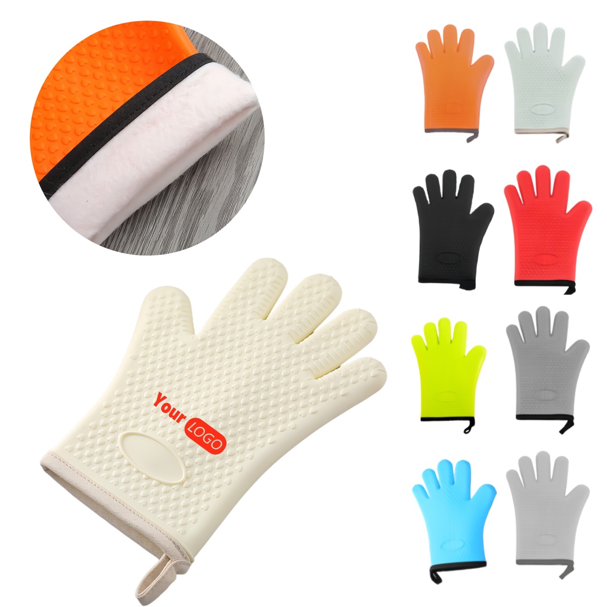Silicone Five-finger Thickened Heat-resistant Gloves 1
