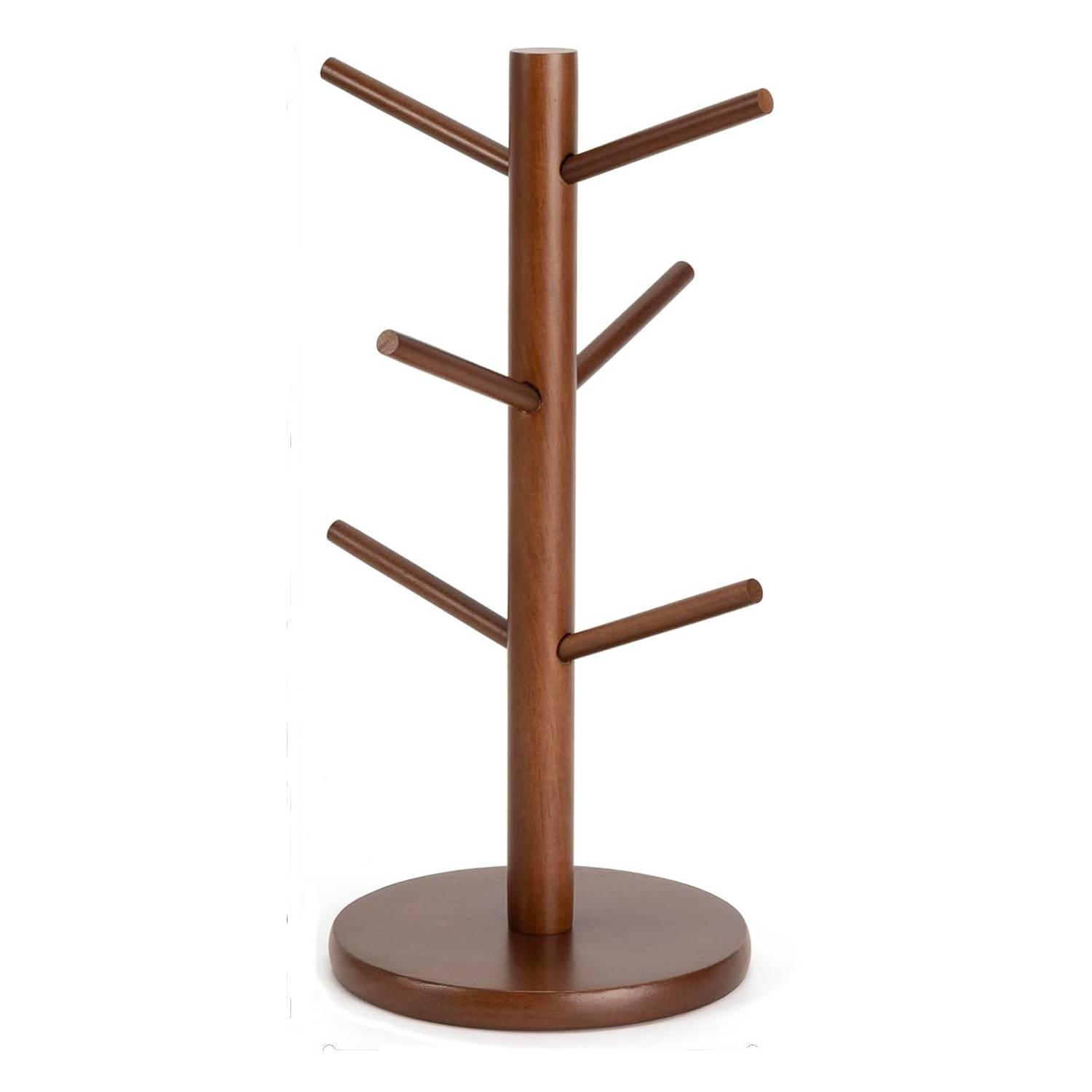 Wooden Tree Mug Holder w/ 6 Hooks 7