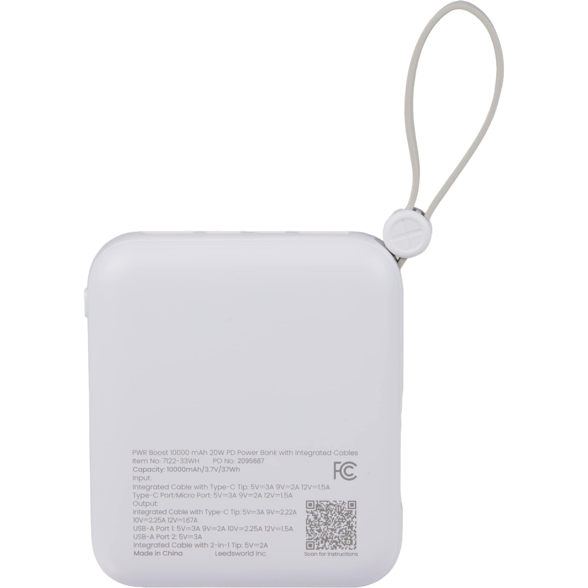 PWR Boost 10000 mAh 20W PD Power Bank w/ Cables 11