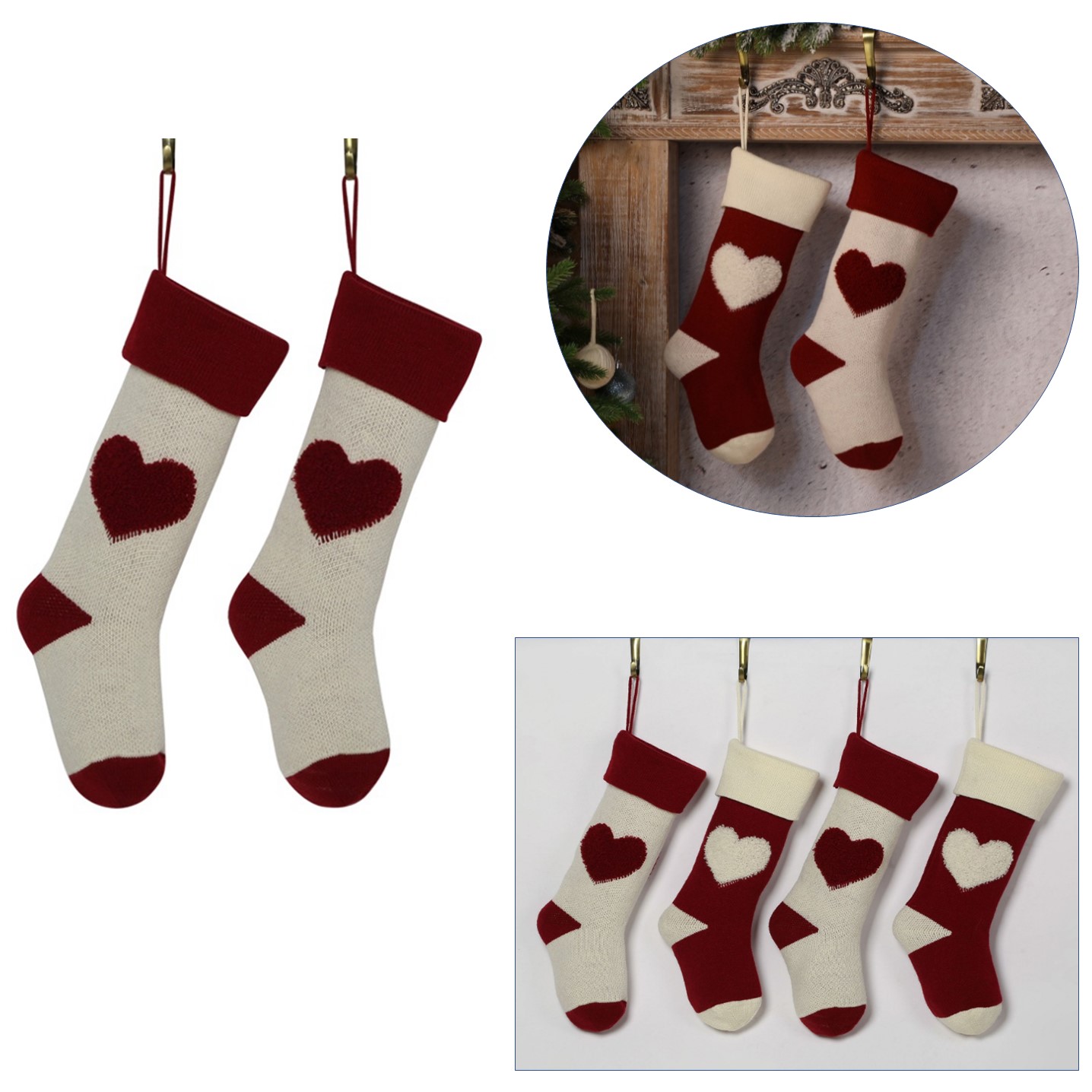 Knitted Christmas stockings Decoration Socks 3