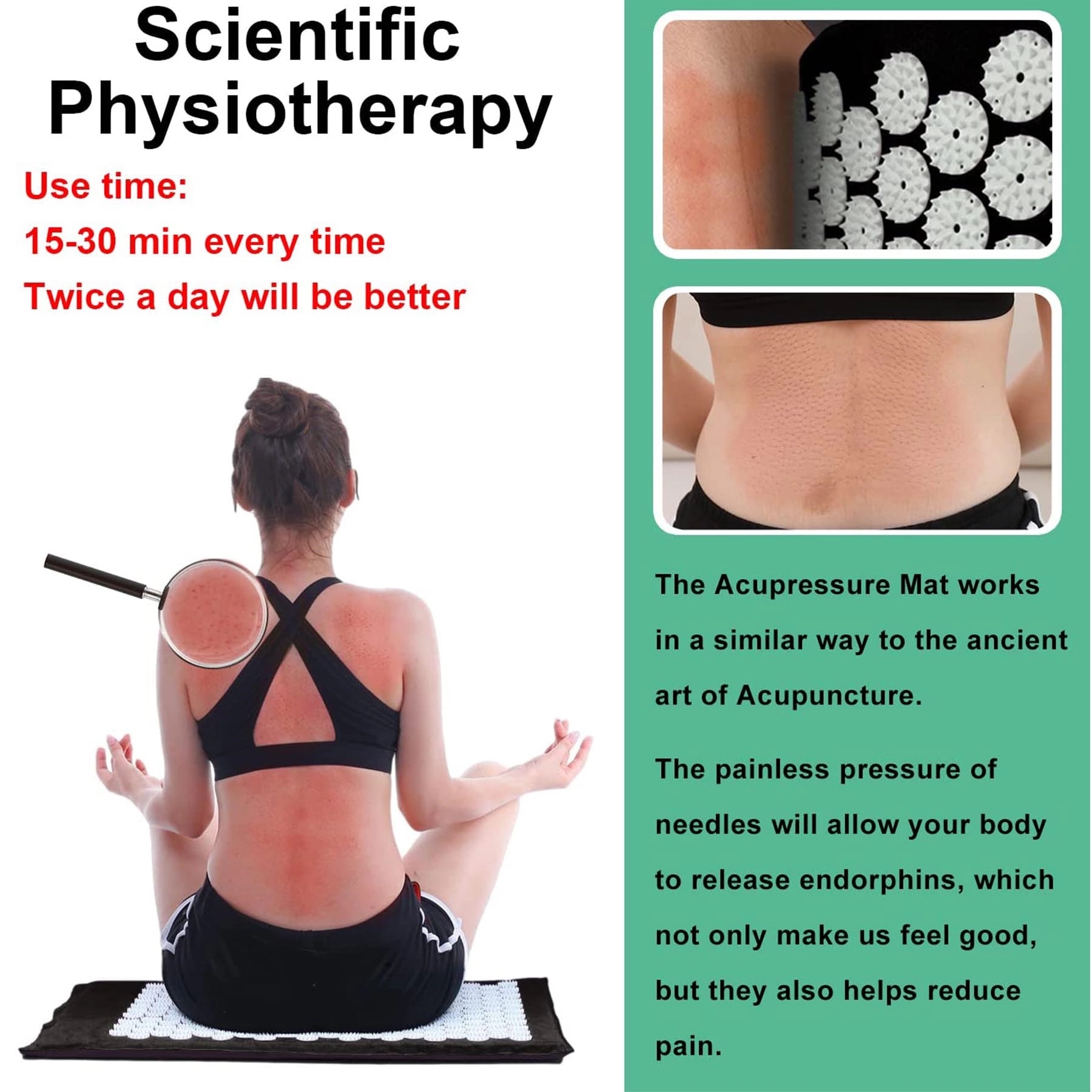 Acupressure Mat and Pillow Massage Set 2