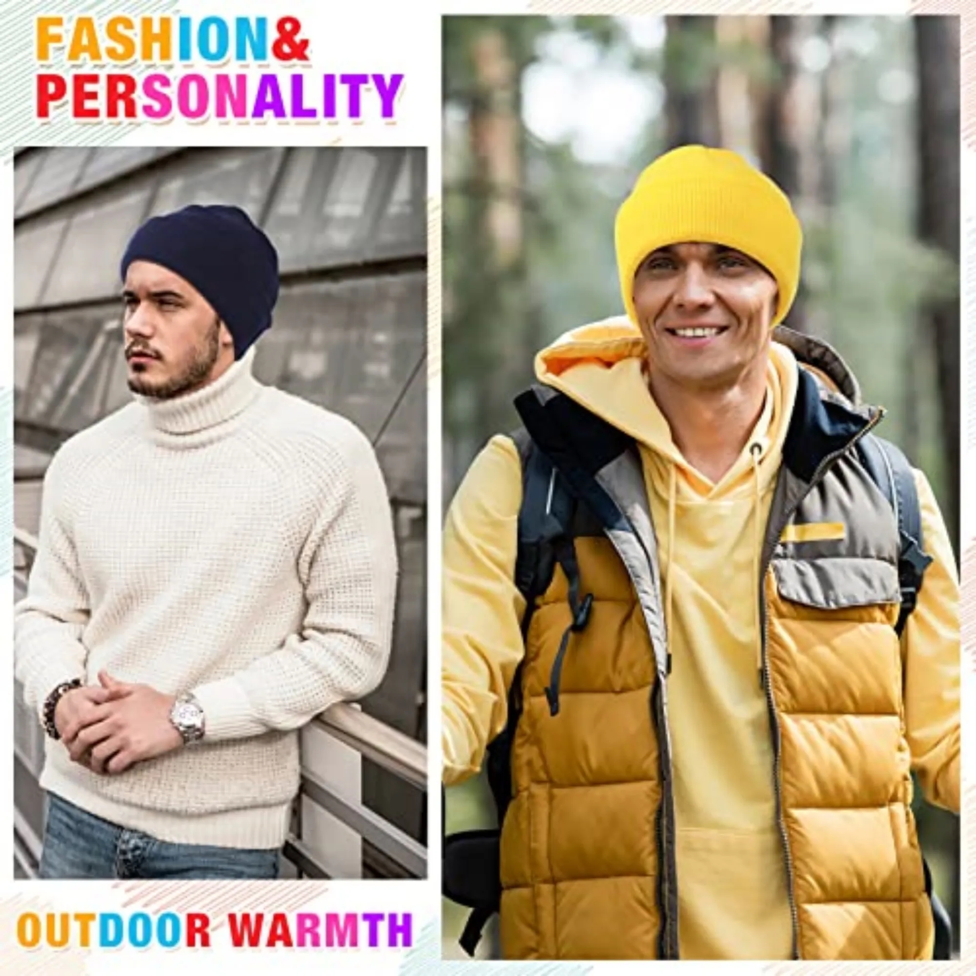 Warm Acrylic Knit Beanie Winter Hat for Outdoor Use 7