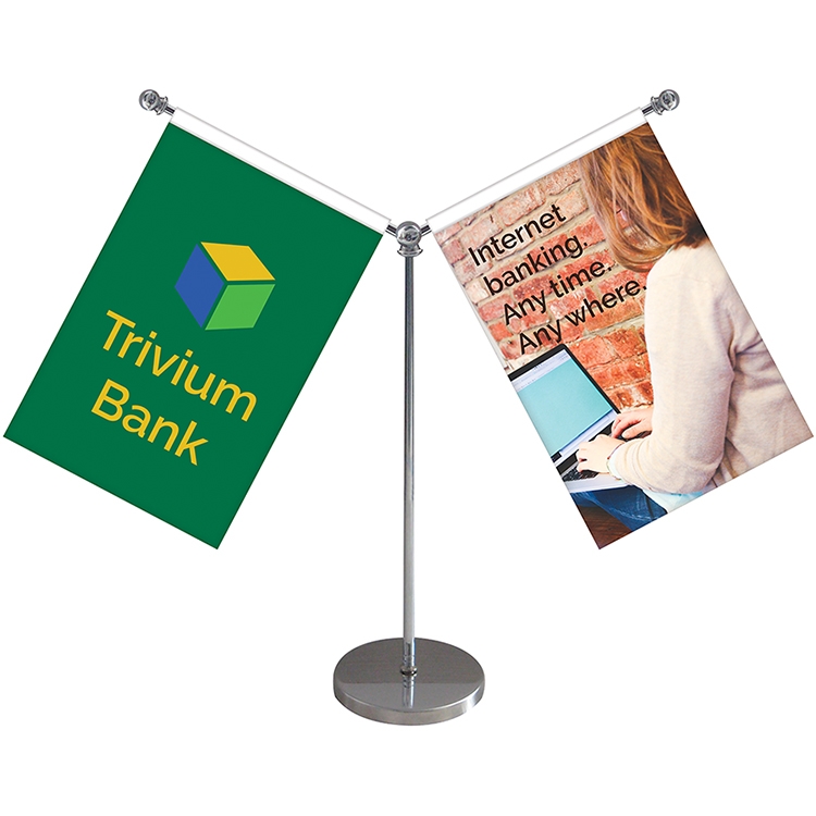 11" Metal Flagpole with Two Double Sided Flags 5