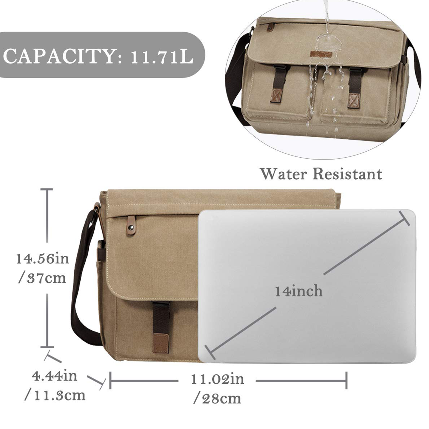 Laptop Briefcase Messenger Bag For Men 4