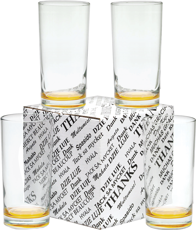 12 oz. Deluxe Beverage Thank You Set - Deep Etched 18