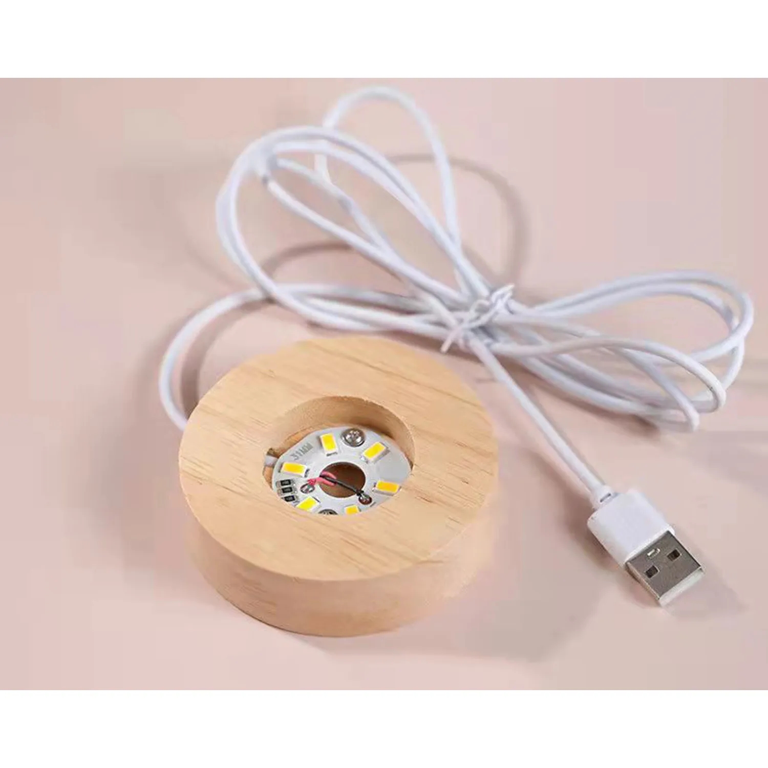 Wooden Luminous Base Crystal Ball Night Light Decoration 4