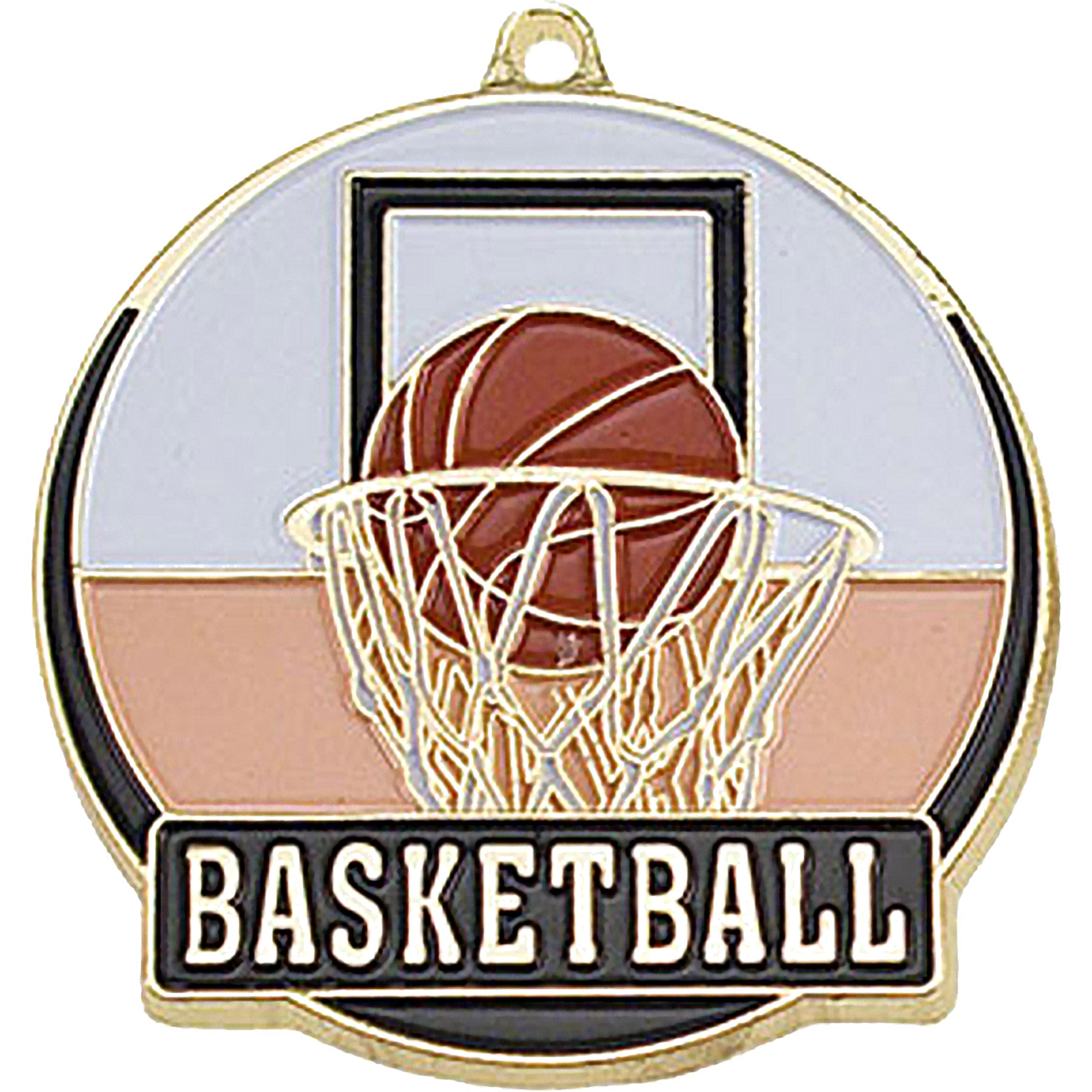 Stock Gold Enamel Sports Medals: Basketball 1