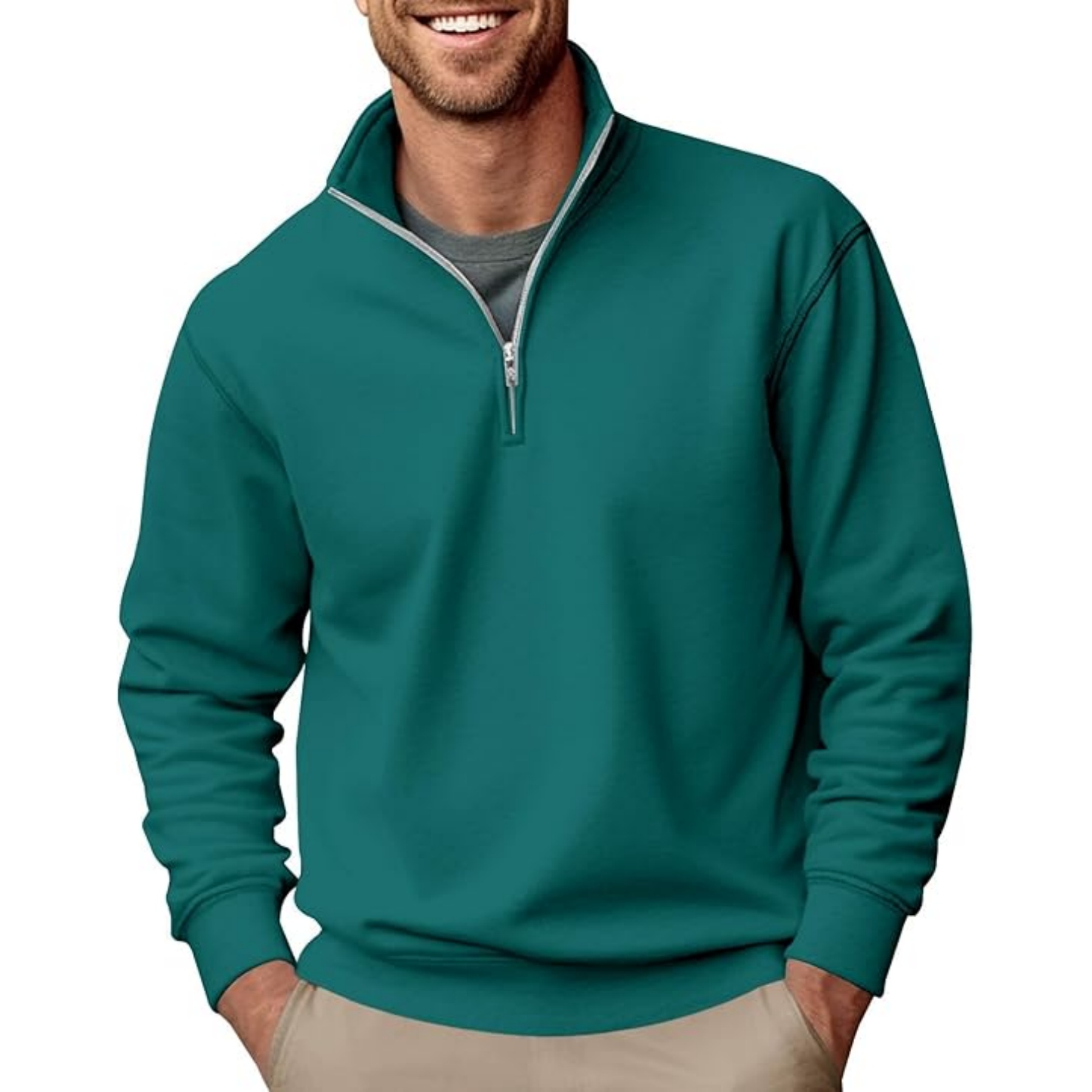 Men's Fashion Quarter Zip Pullover, custom hoodie or sweatshirt with logo imprint 7