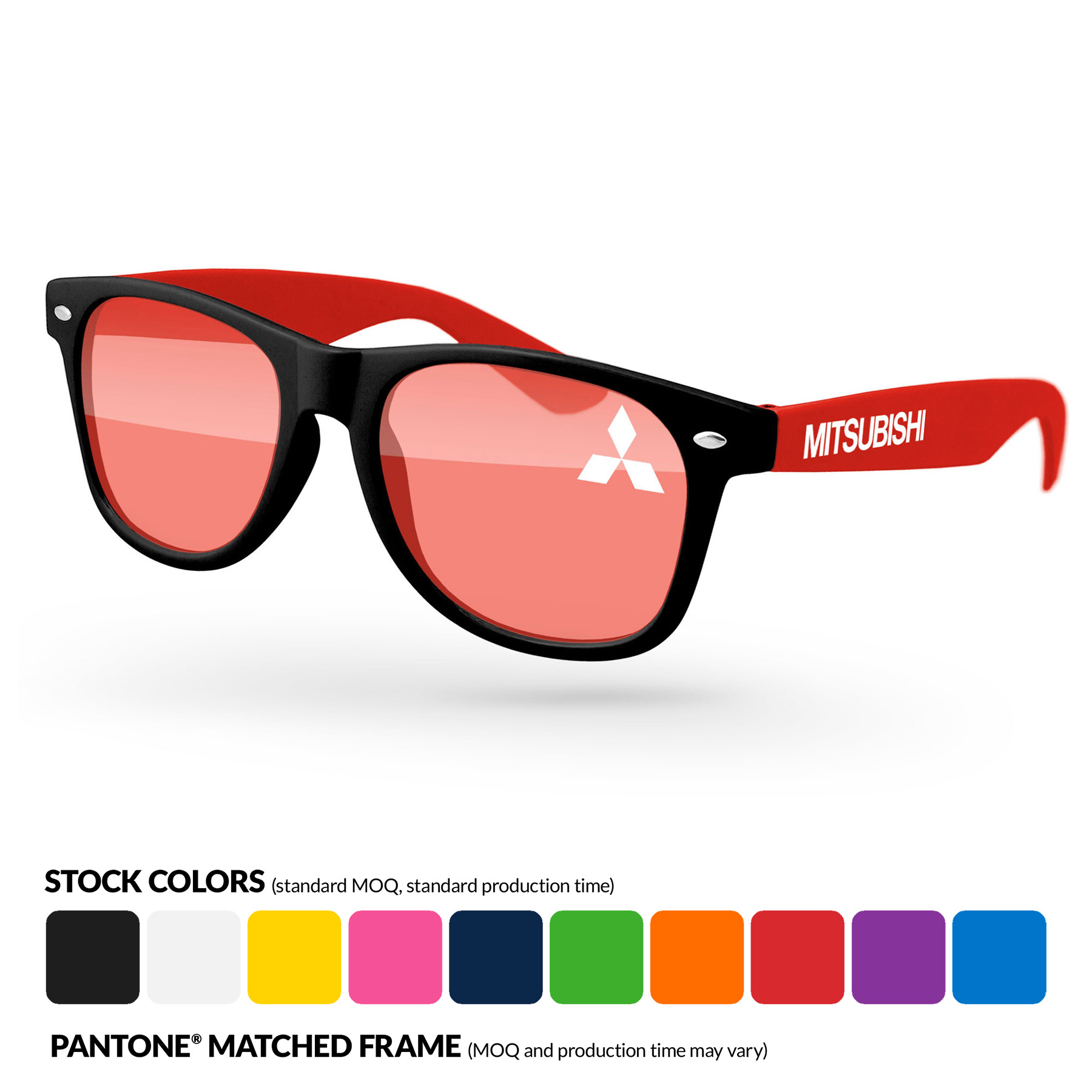 2-Tone Retro Sunglasses w/ 1 Color Lens & Temple Imprints 4