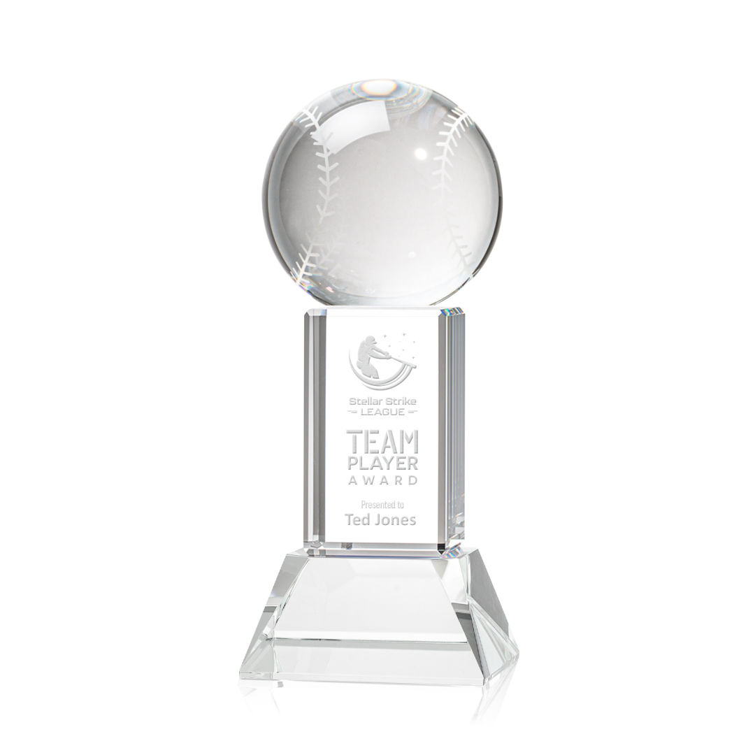 Baseball Award on Stowe Base - Clear 8