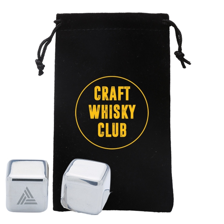 2pc Whiskey Cubes + Imprinted Pouch