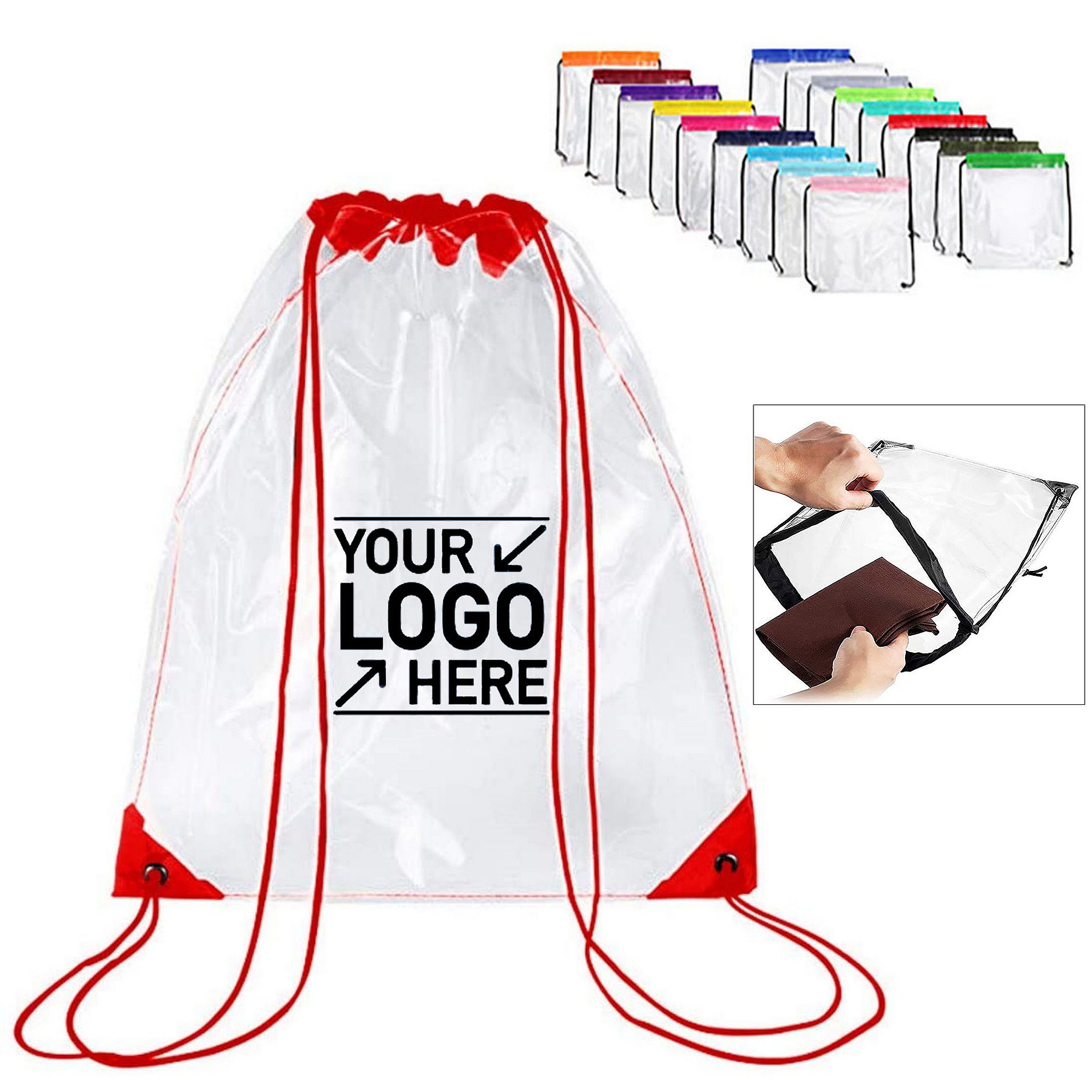 Clear Stadium Drawstring Backpack 7
