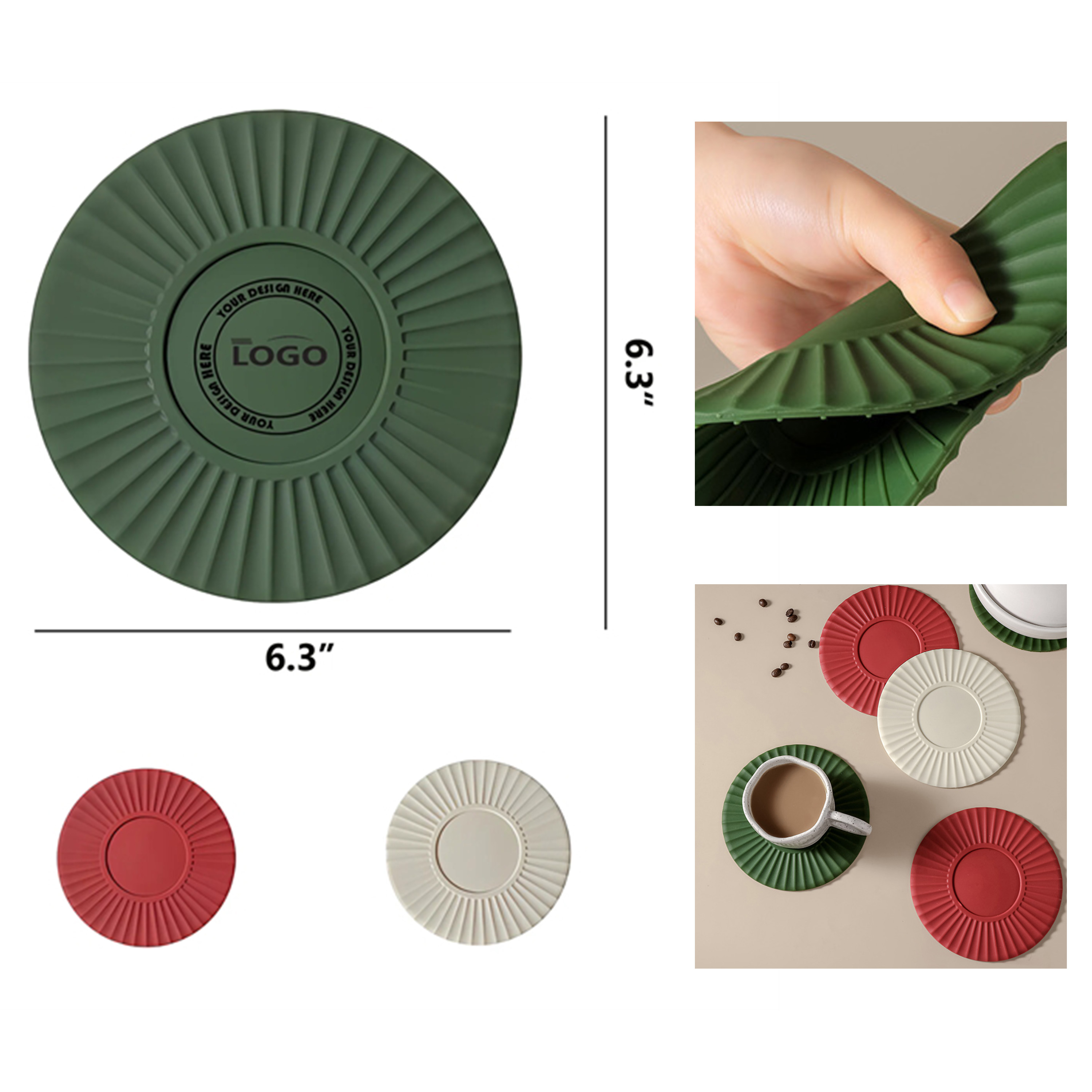 Safe and Functional Food Grade Heat Resistant Silicone Non - Slip Coaster 2